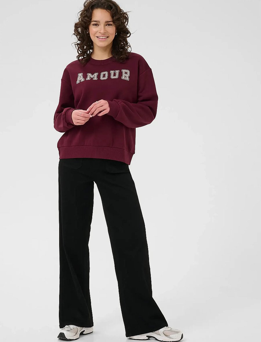 Kaffe - KAelenora Sweatshirt - colleget - windsor wine/amour embd. - 3