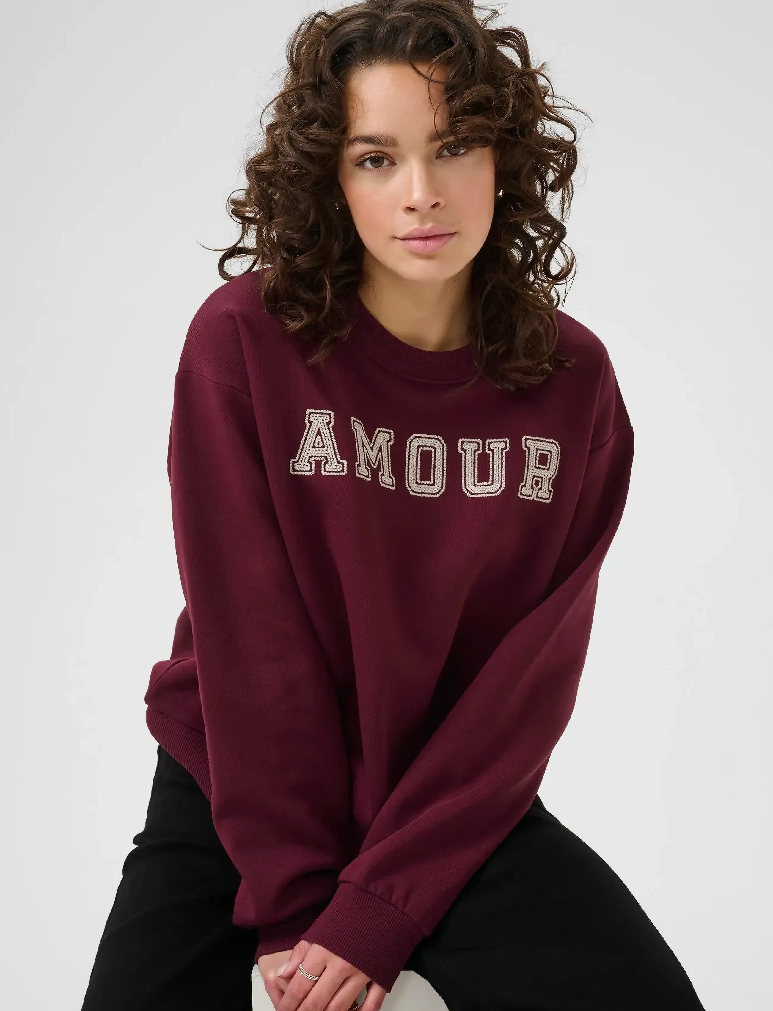 Kaffe - KAelenora Sweatshirt - vardagsstil - windsor wine/amour embd. - 5