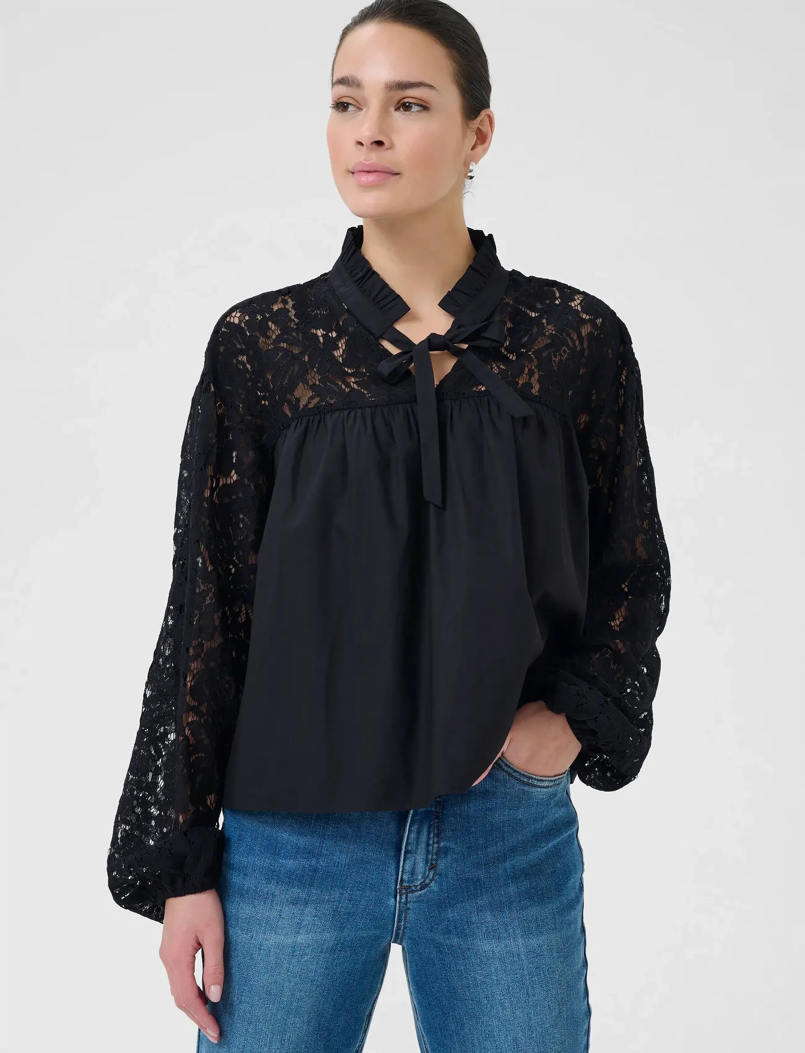 Kaffe Kacynthia Blouse, 34, Black, Bluser > Langærmede, Dame