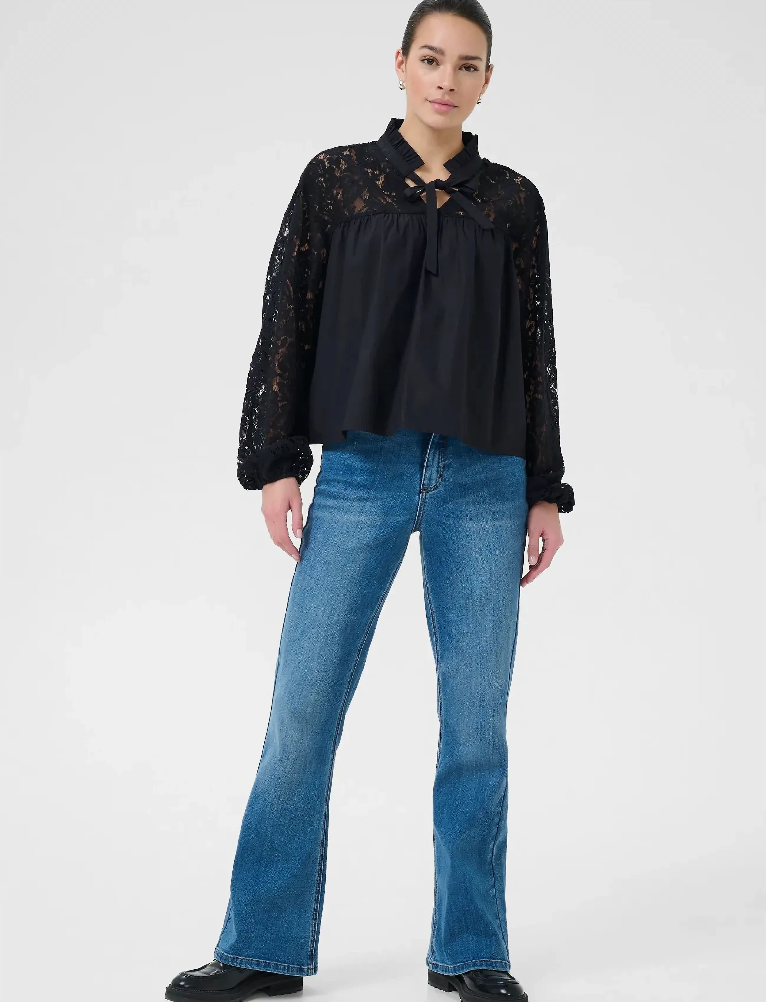 Kaffe - KAcynthia Blouse - long sleeved blouses - black deep - 3