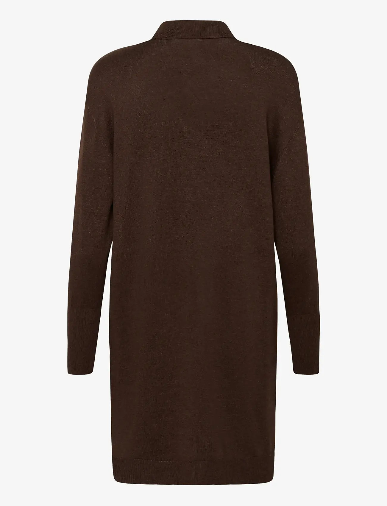 Kaffe - KAlizza Polo Knit Dress - paitamekot - chocolate brown melange - 1