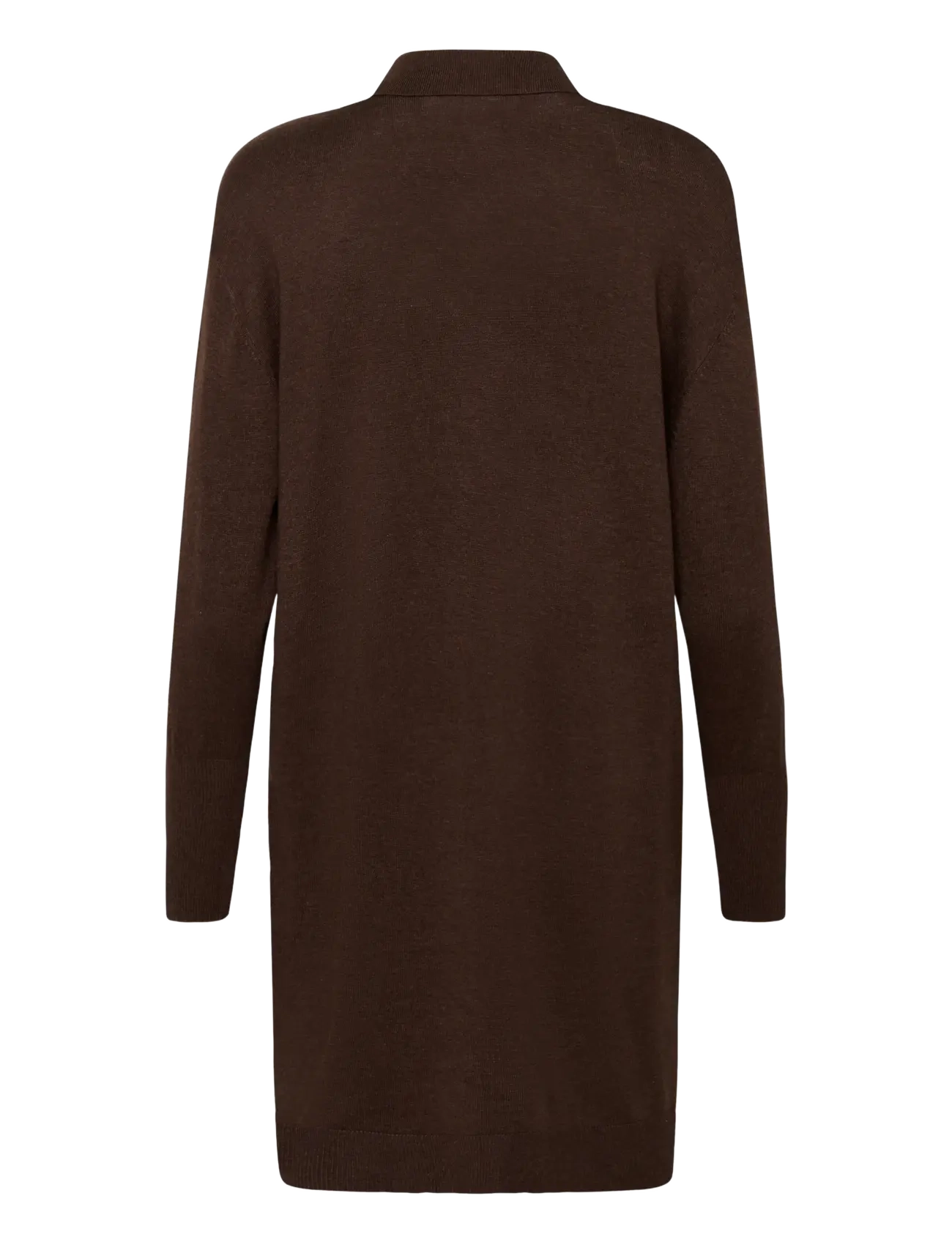 Kaffe - KAlizza Polo Knit Dress - hemdkleider - chocolate brown melange - 1