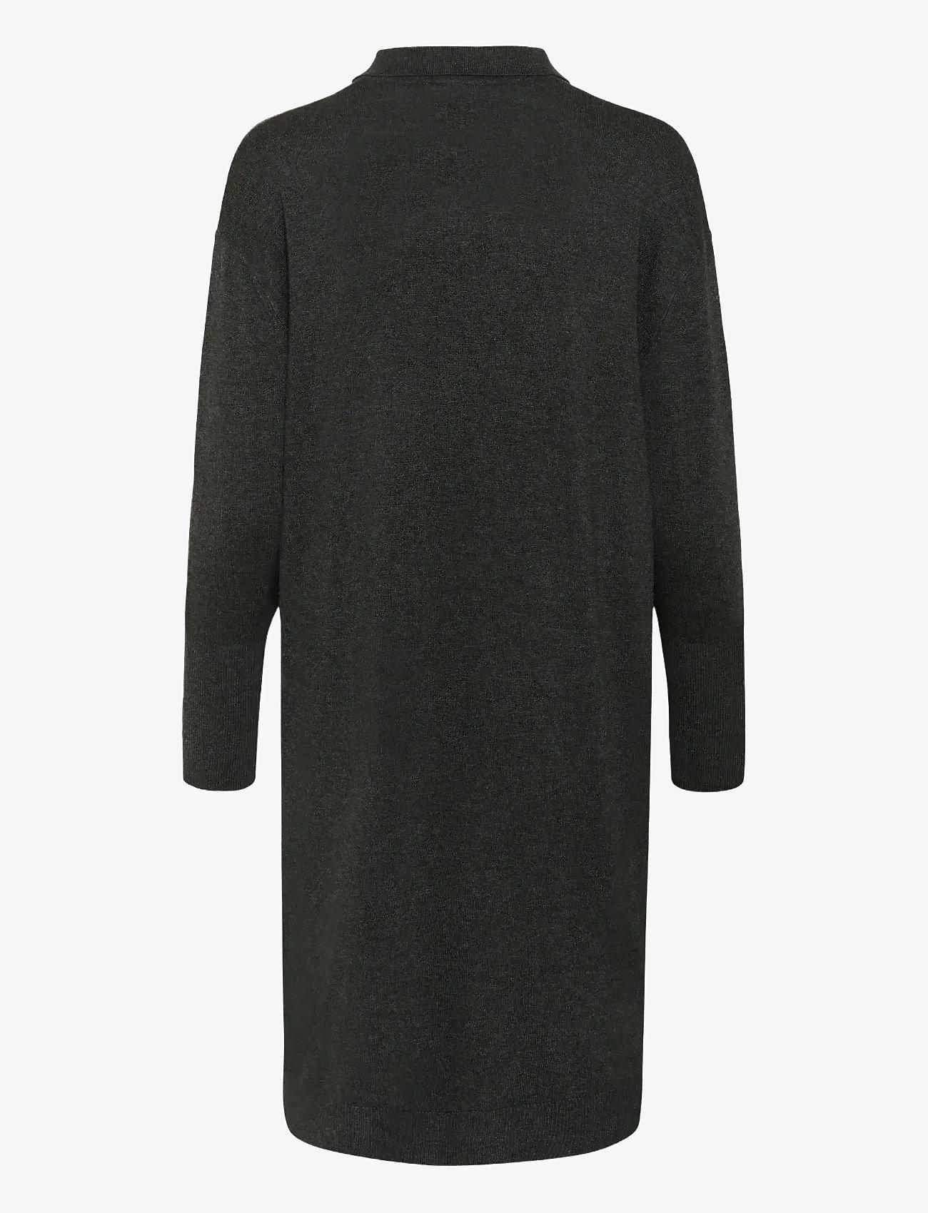 Kaffe - KAlizza Polo Knit Dress - hemdkleider - dark grey melange - 2