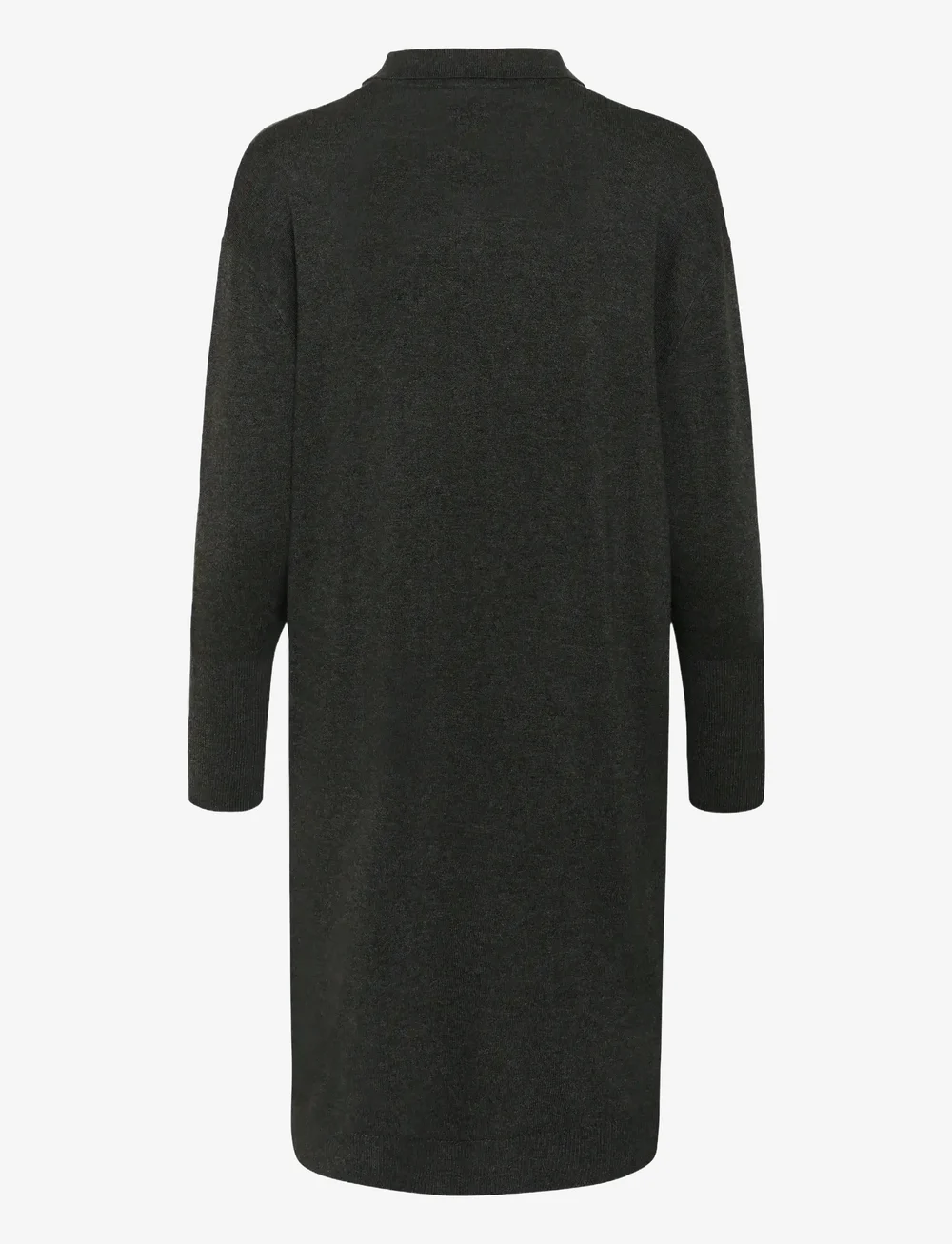 Kaffe - KAlizza Polo Knit Dress - skjortklänningar - dark grey melange - 2