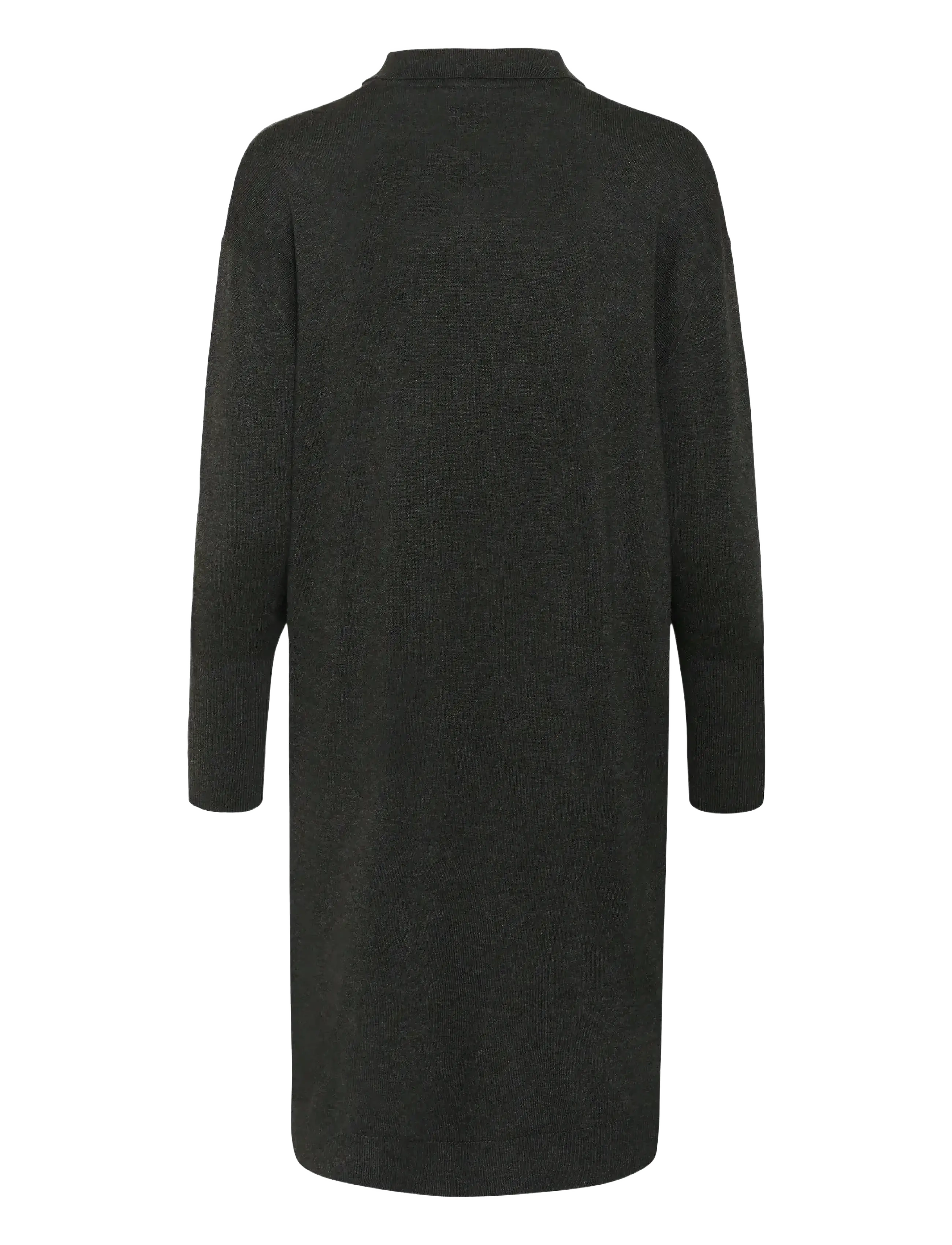 Kaffe - KAlizza Polo Knit Dress - shirt dresses - dark grey melange - 2