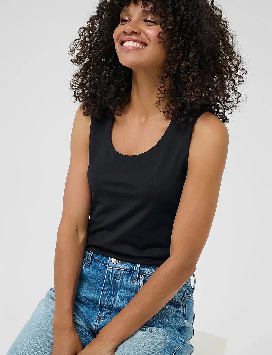 Kaffe - KAarina Jersey Top - Ärmellose tops - black deep - 5