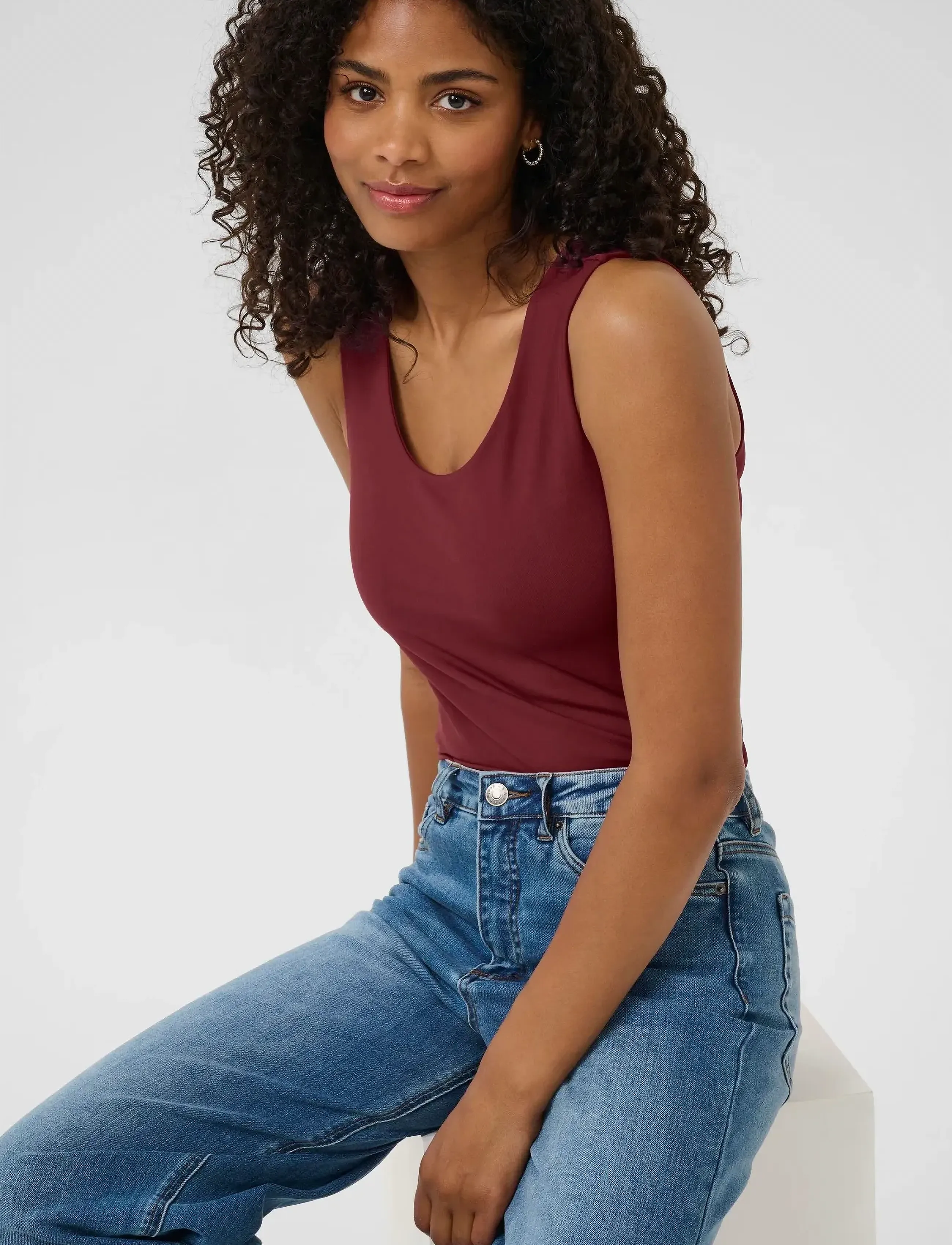 Kaffe - KAarina Jersey Top - Ärmellose tops - windsor wine - 5