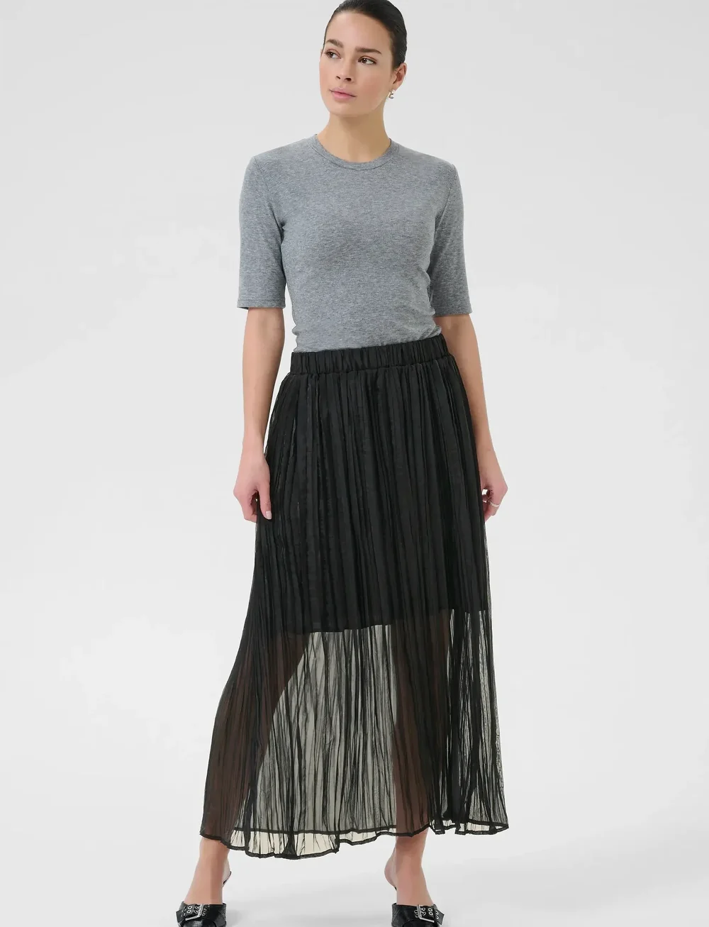 Kaffe - KApery Skirt - plisserede nederdele - black deep - 3