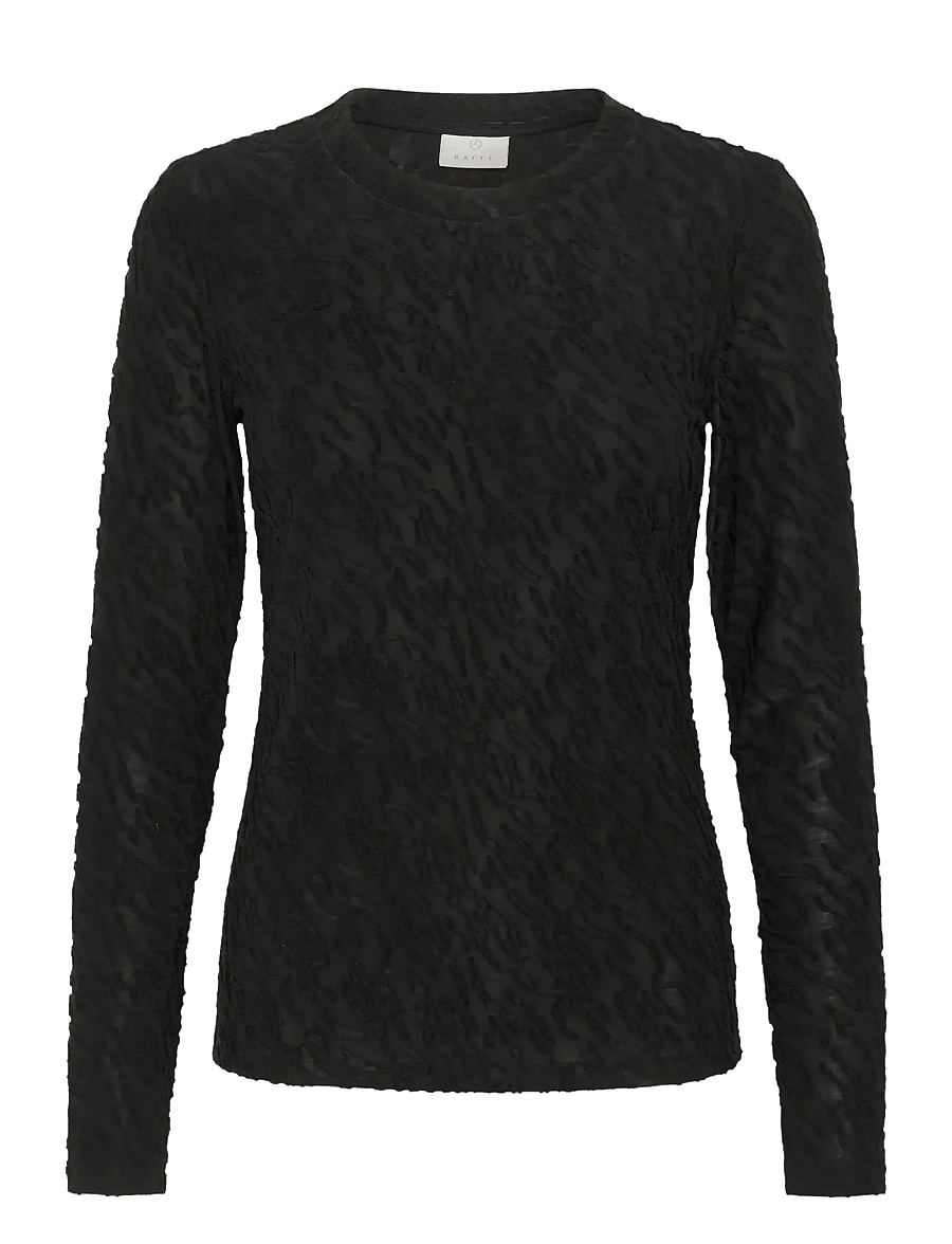 Kaffe - KAzeverina T-Shirt - topi ar garām piedurknēm - black deep - 1