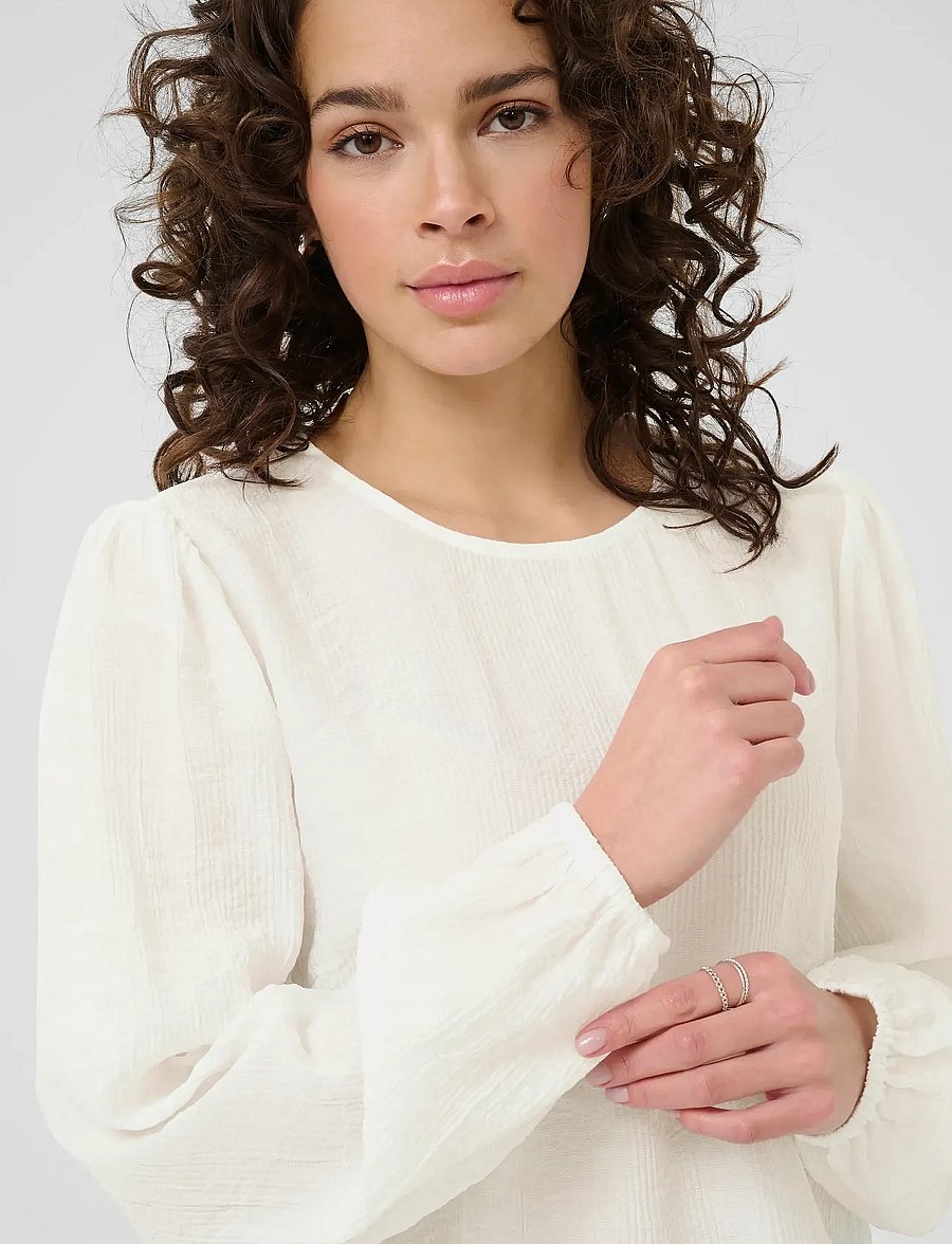 Kaffe - KAvivy Blouse - long sleeved blouses - chalk - 4
