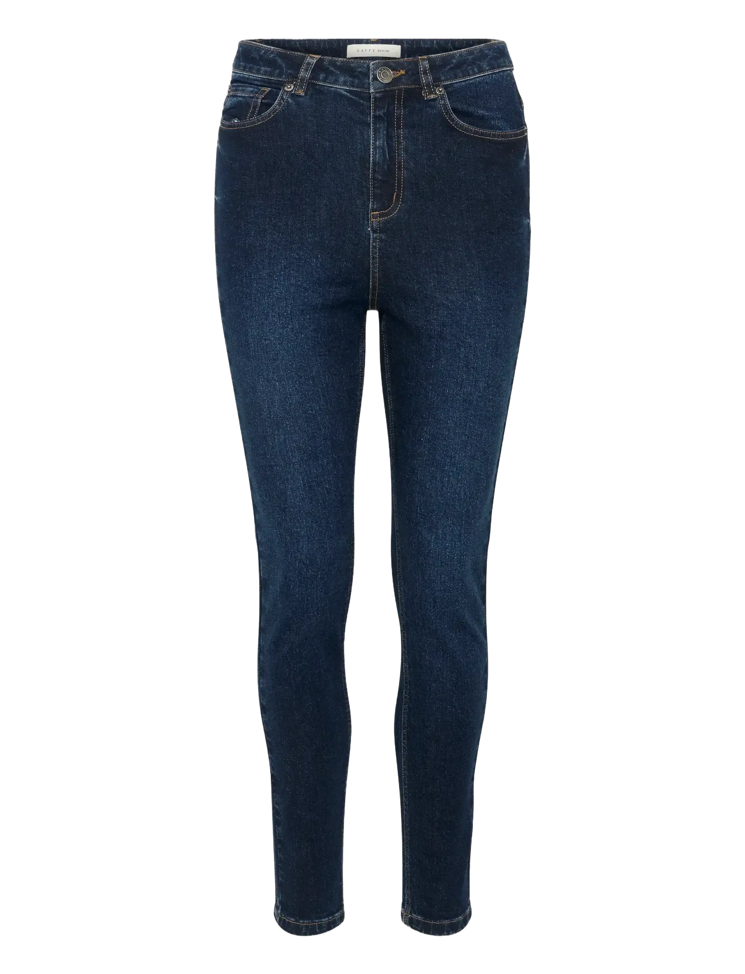 Kaffe KAwillow HW Slim Fit Jeans - Kitsad teksad - DARK BLUE DENIM / navy