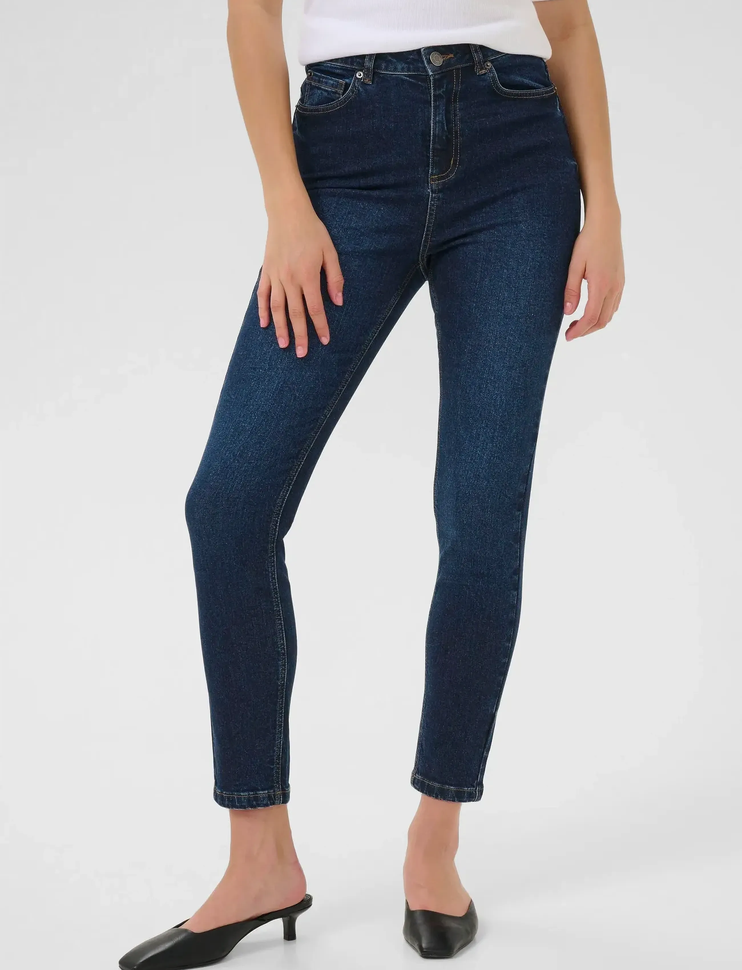 Kaffe Kawillow Hw Slim Fit Jeans, 25, Marineblau - Slim, Frauen