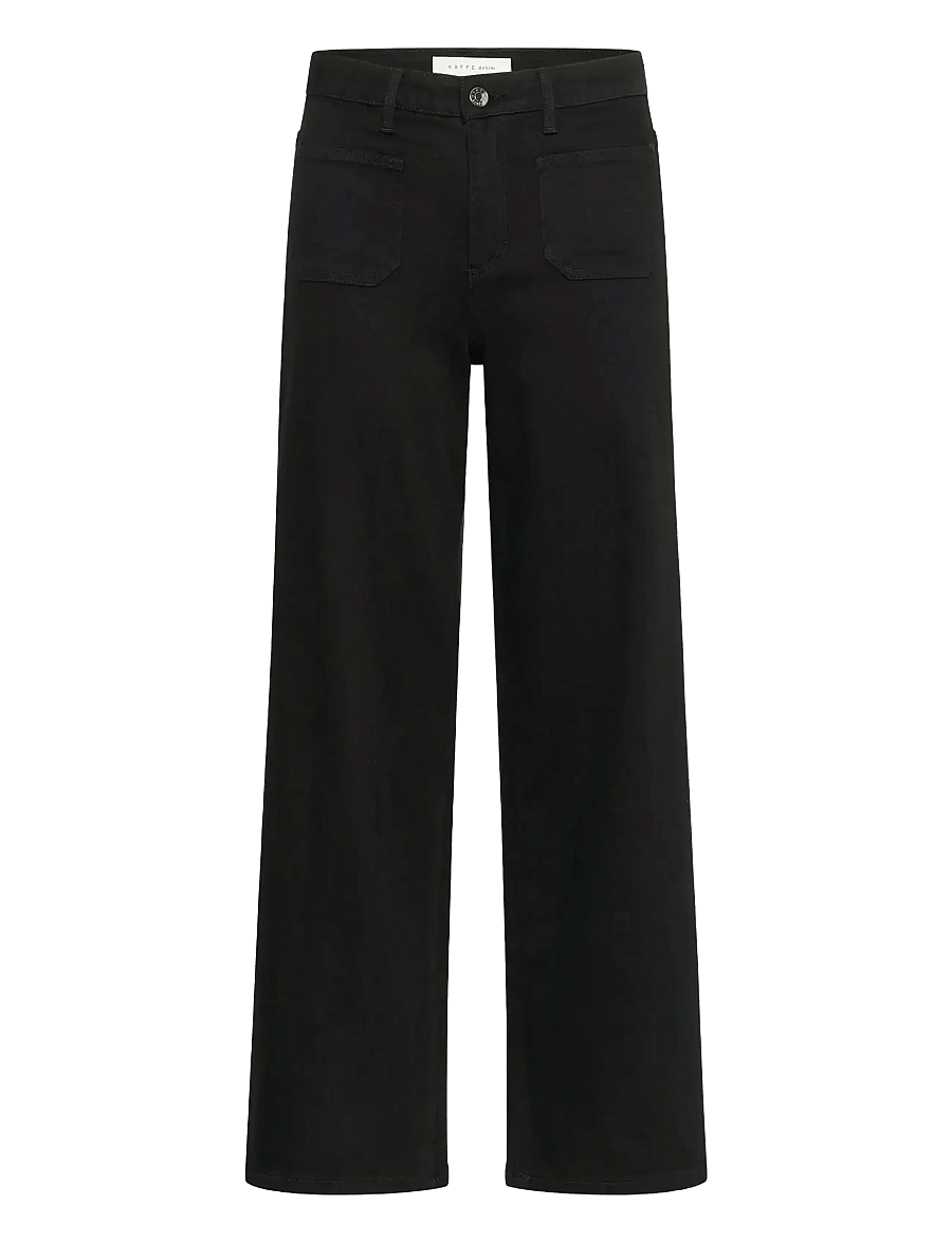 Kaffe - KAbrook HW Reg Fit Jeans - tiesaus kirpimo džinsai - black deep - 1
