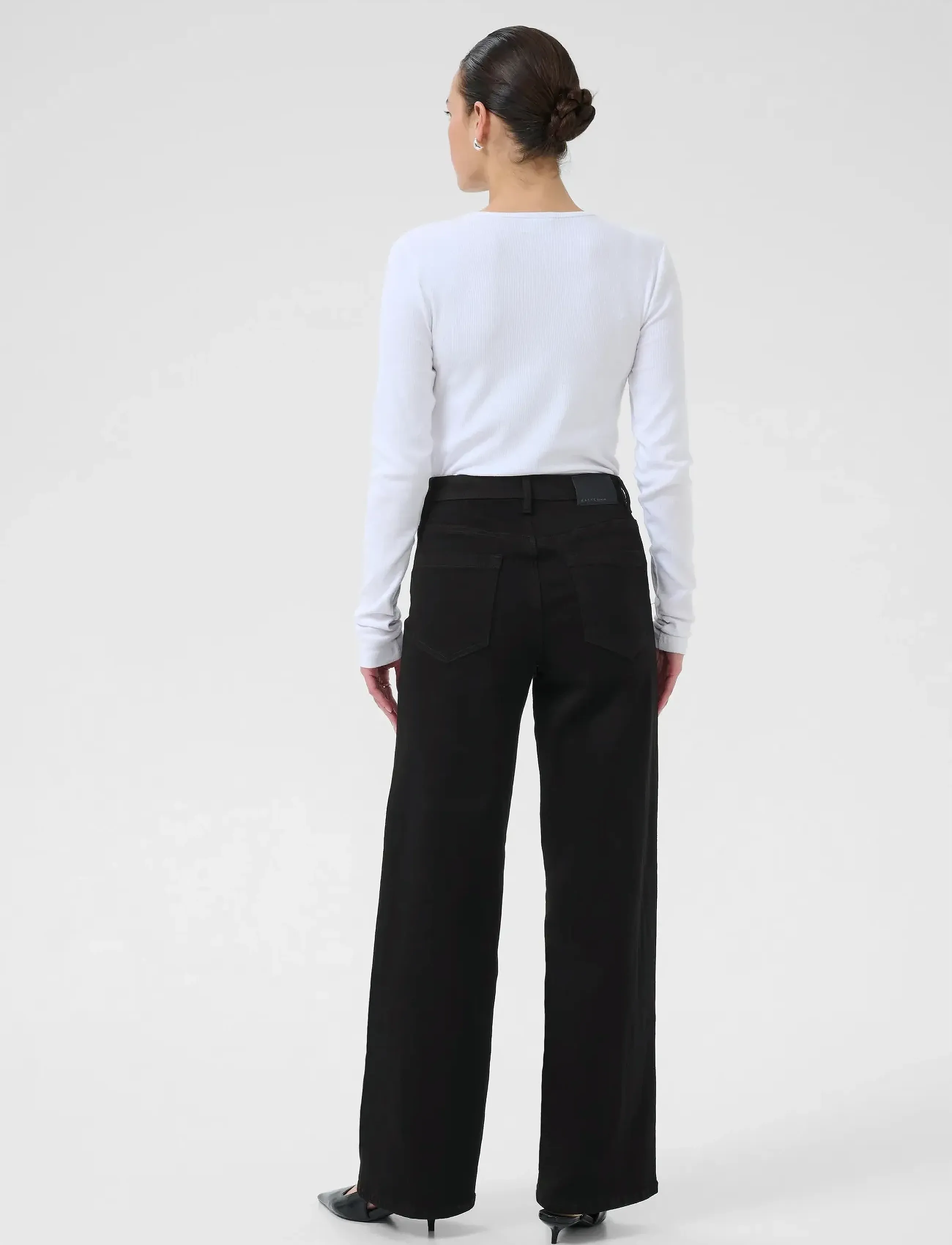 Kaffe - KAbrook HW Reg Fit Jeans - tiesaus kirpimo džinsai - black deep - 4