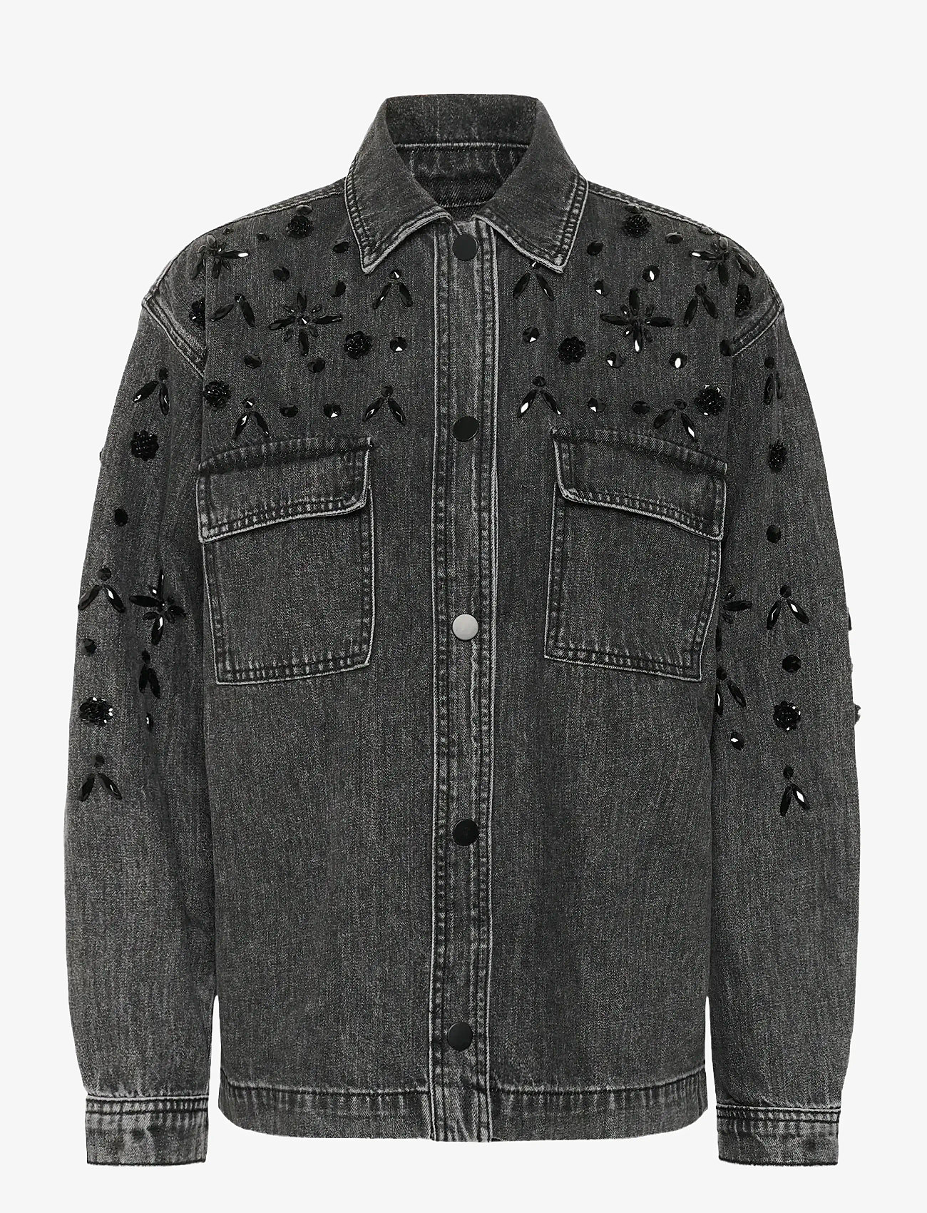 Kaffe - KAjaiden Denim Jacket - spring jackets - dark grey washed denim - 0