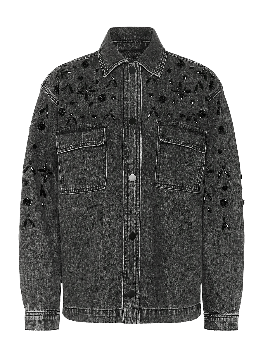 Kaffe - KAjaiden Denim Jacket - vårjackor - dark grey washed denim - 1