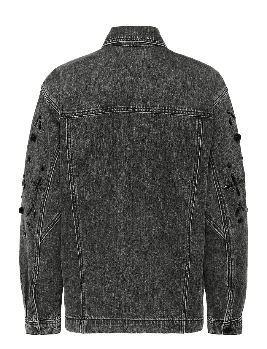 Kaffe - KAjaiden Denim Jacket - vårjackor - dark grey washed denim - 2