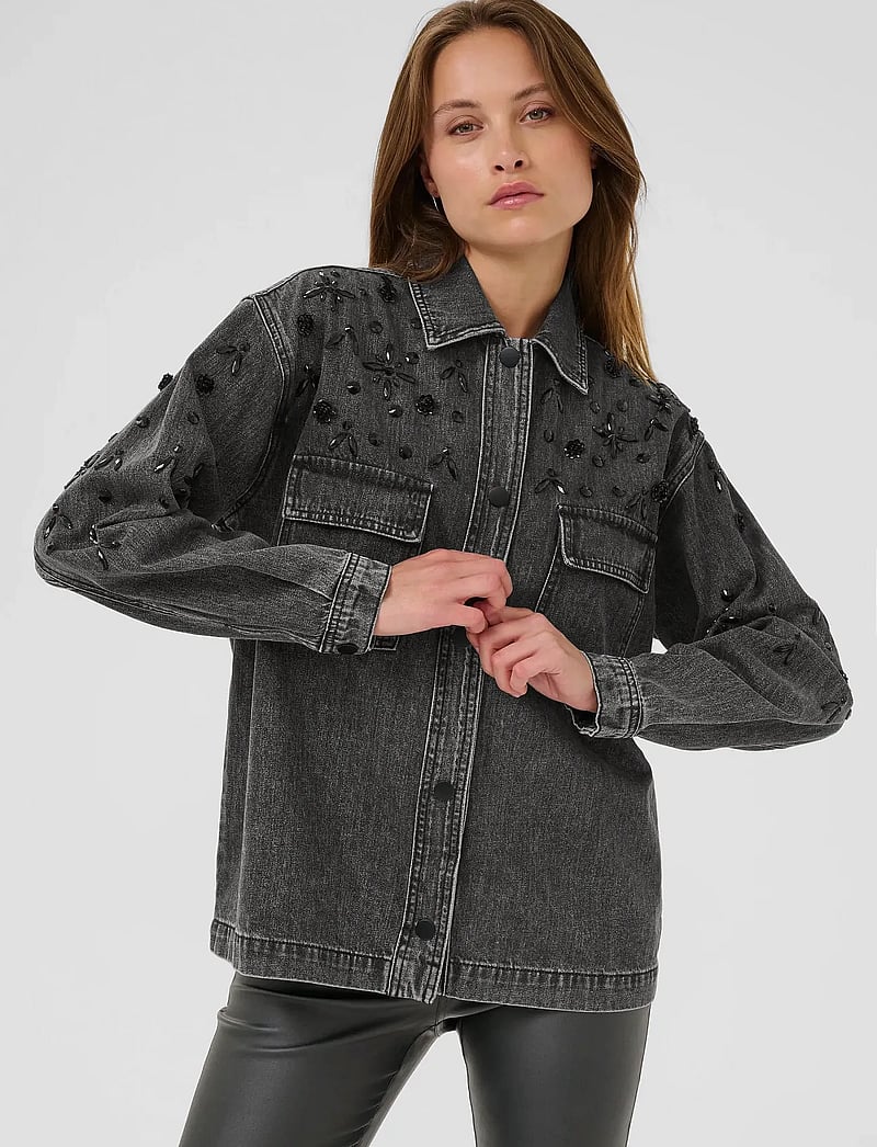 Kaffe - KAjaiden Denim Jacket - jeansjackor - dark grey washed denim - 0