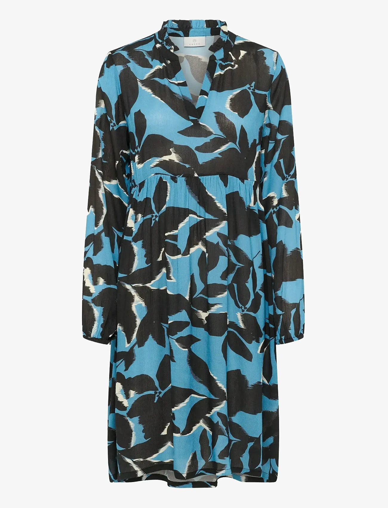 Kaffe - KAlisette Amber Dress - skjortekjoler - windward blue/black flower - 1