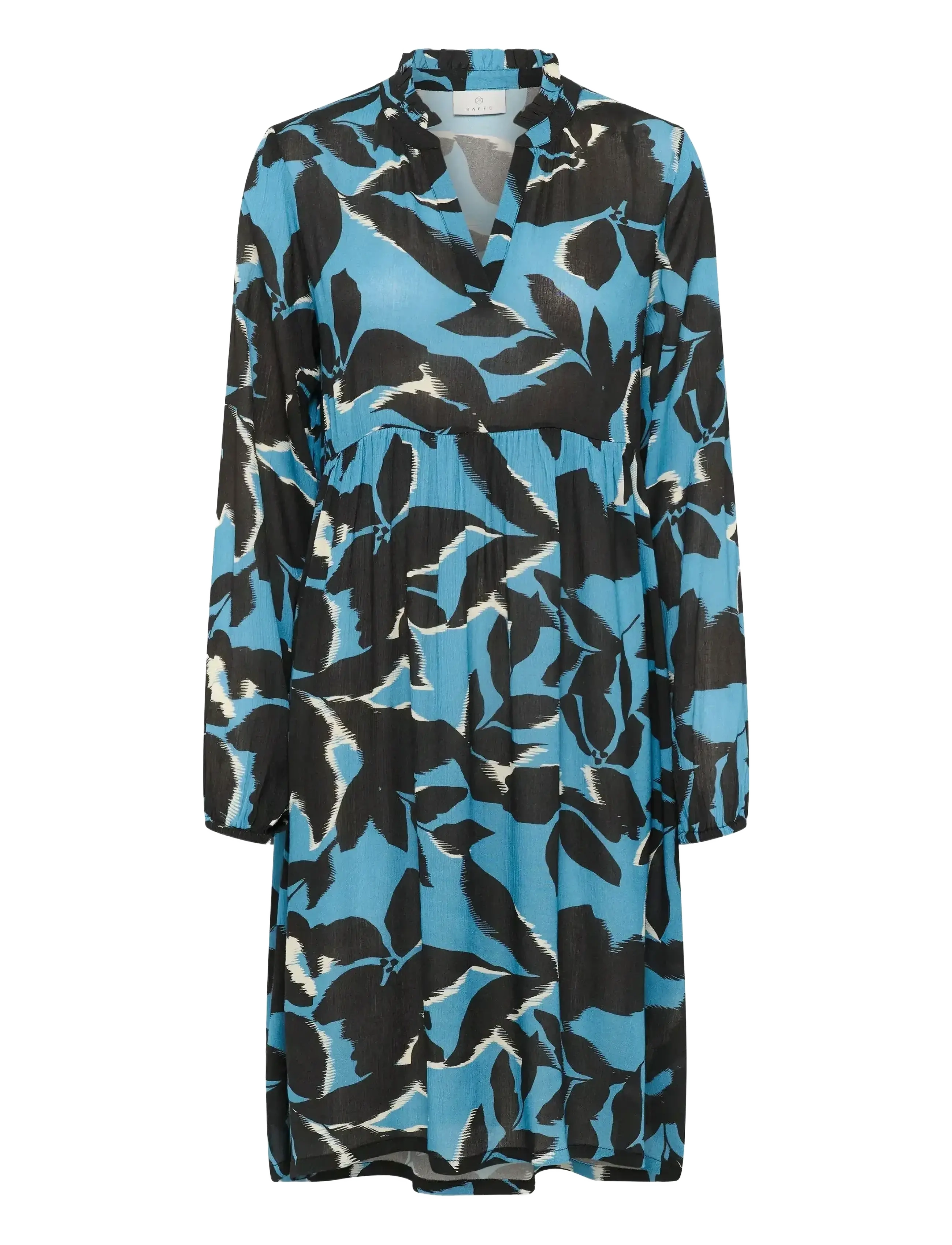 Kaffe KAlisette Amber Dress - Kaffe - WINDWARD BLUE/BLACK FLOWER / blue