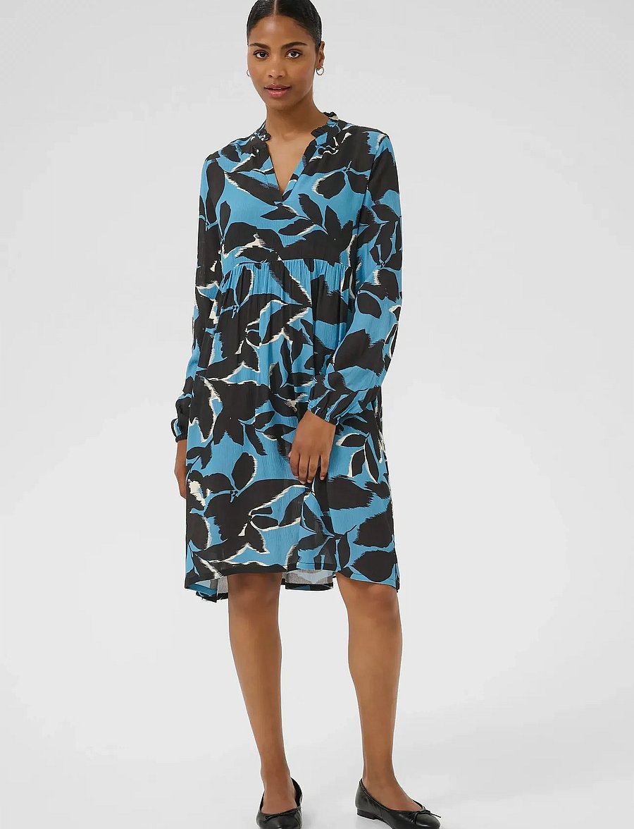 Kaffe - KAlisette Amber Dress - hemdkleider - windward blue/black flower - 3