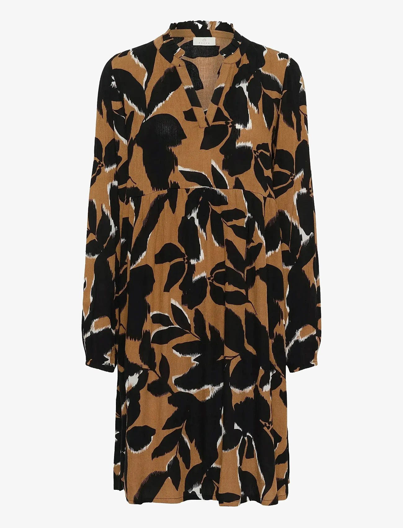 Kaffe - KAlisette Amber Dress - hemdkleider - toasted coconut/black flower - 1