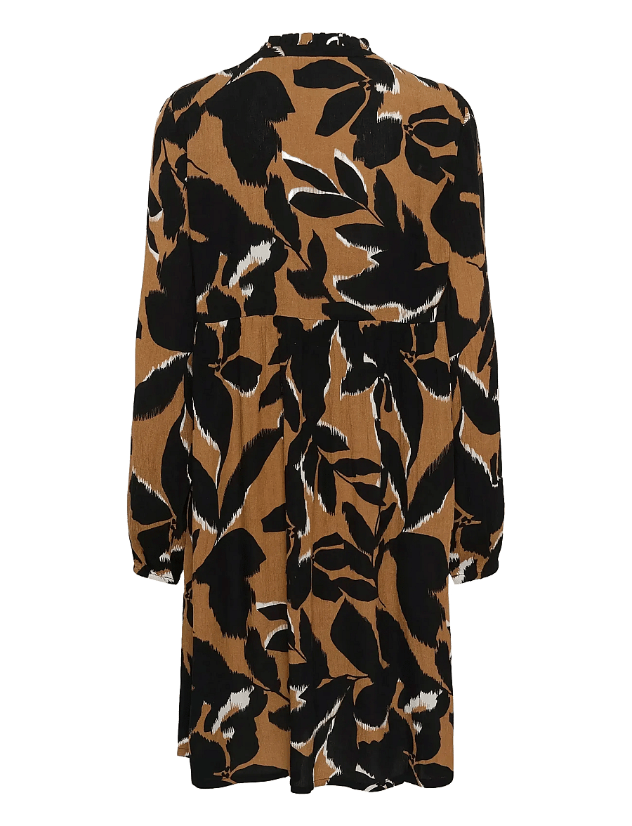 Kaffe - KAlisette Amber Dress - hemdkleider - toasted coconut/black flower - 2