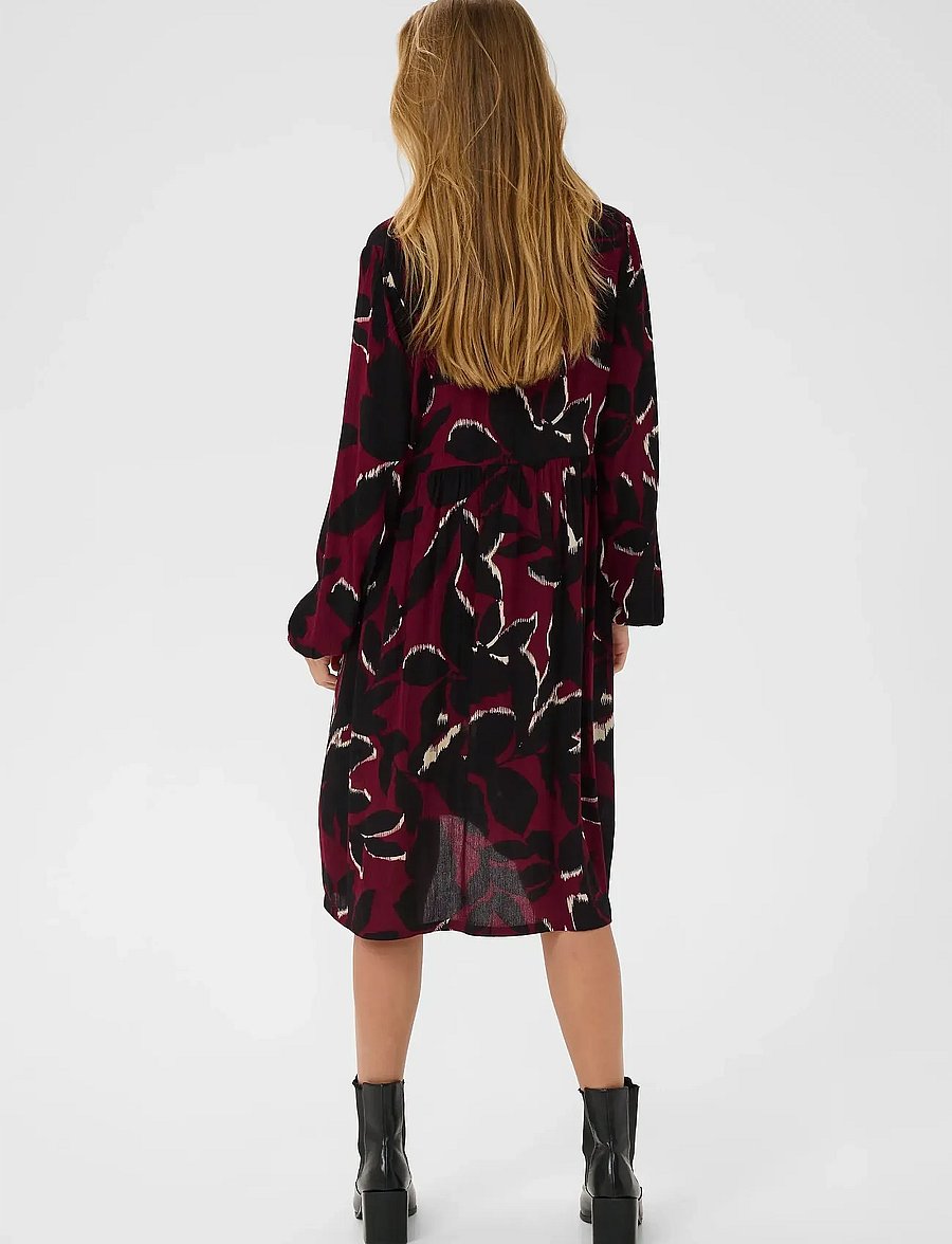 Kaffe - KAlisette Amber Dress - hemdkleider - windsor wine/black flower - 4