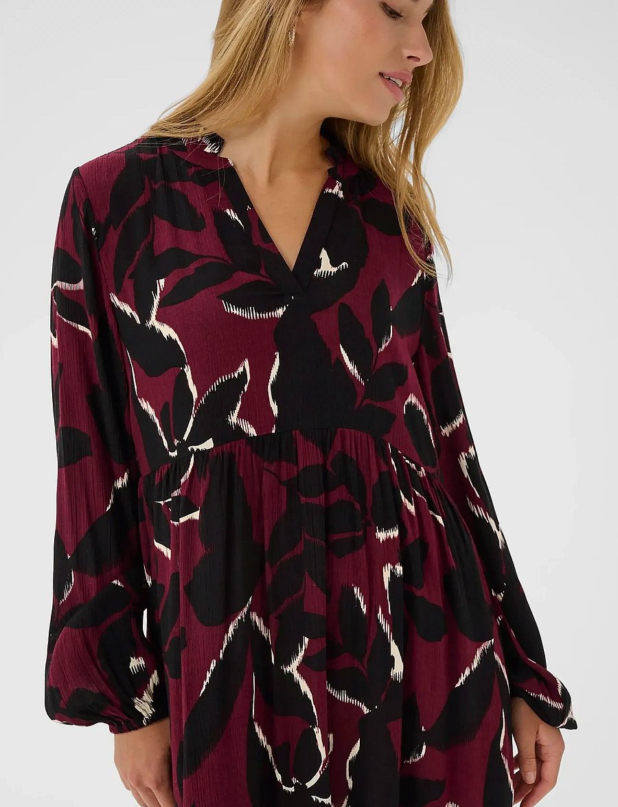 Kaffe - KAlisette Amber Dress - hemdkleider - windsor wine/black flower - 5