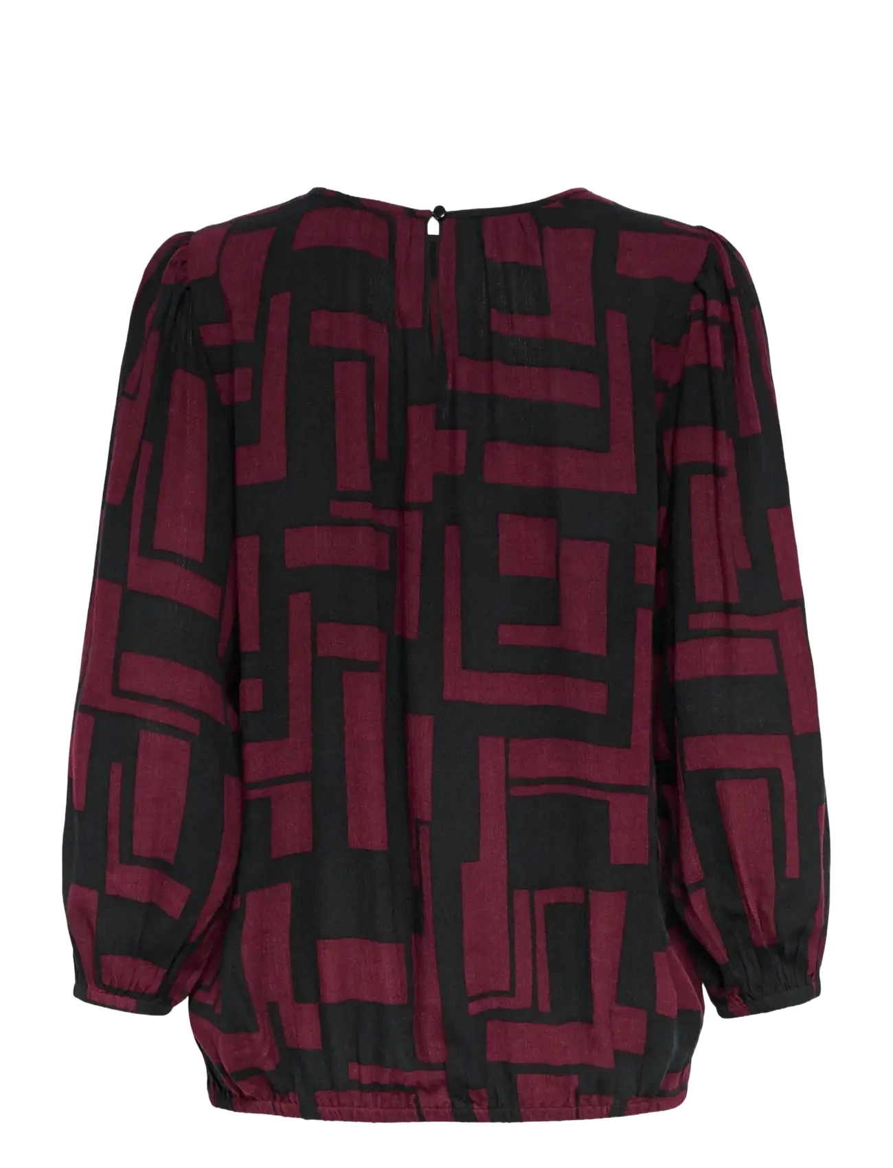 Kaffe - KAlorina Amber Blouse - long sleeved blouses - black/windsor wine graphic - 1