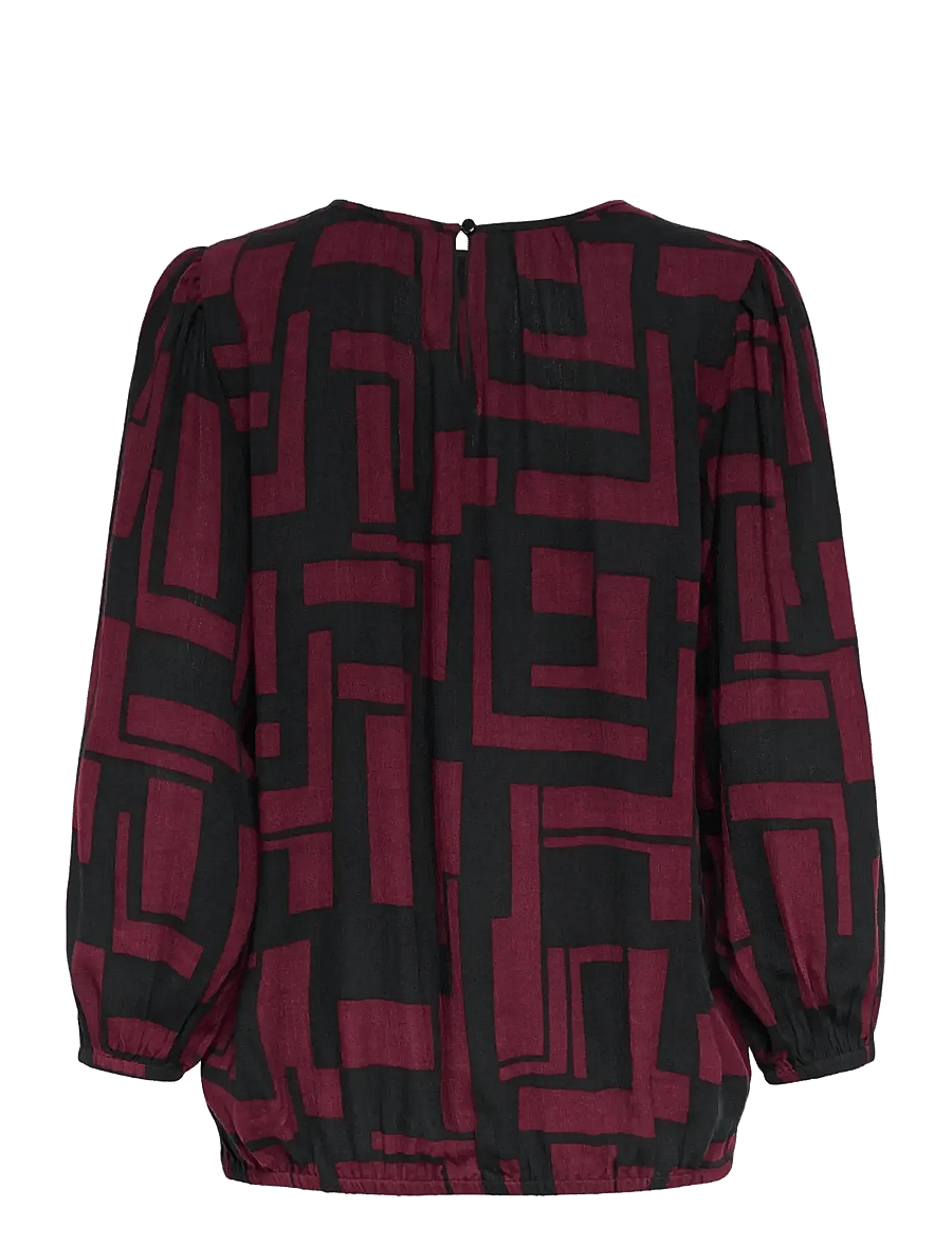 Kaffe - KAlorina Amber Blouse - langärmelige blusen - black/windsor wine graphic - 1