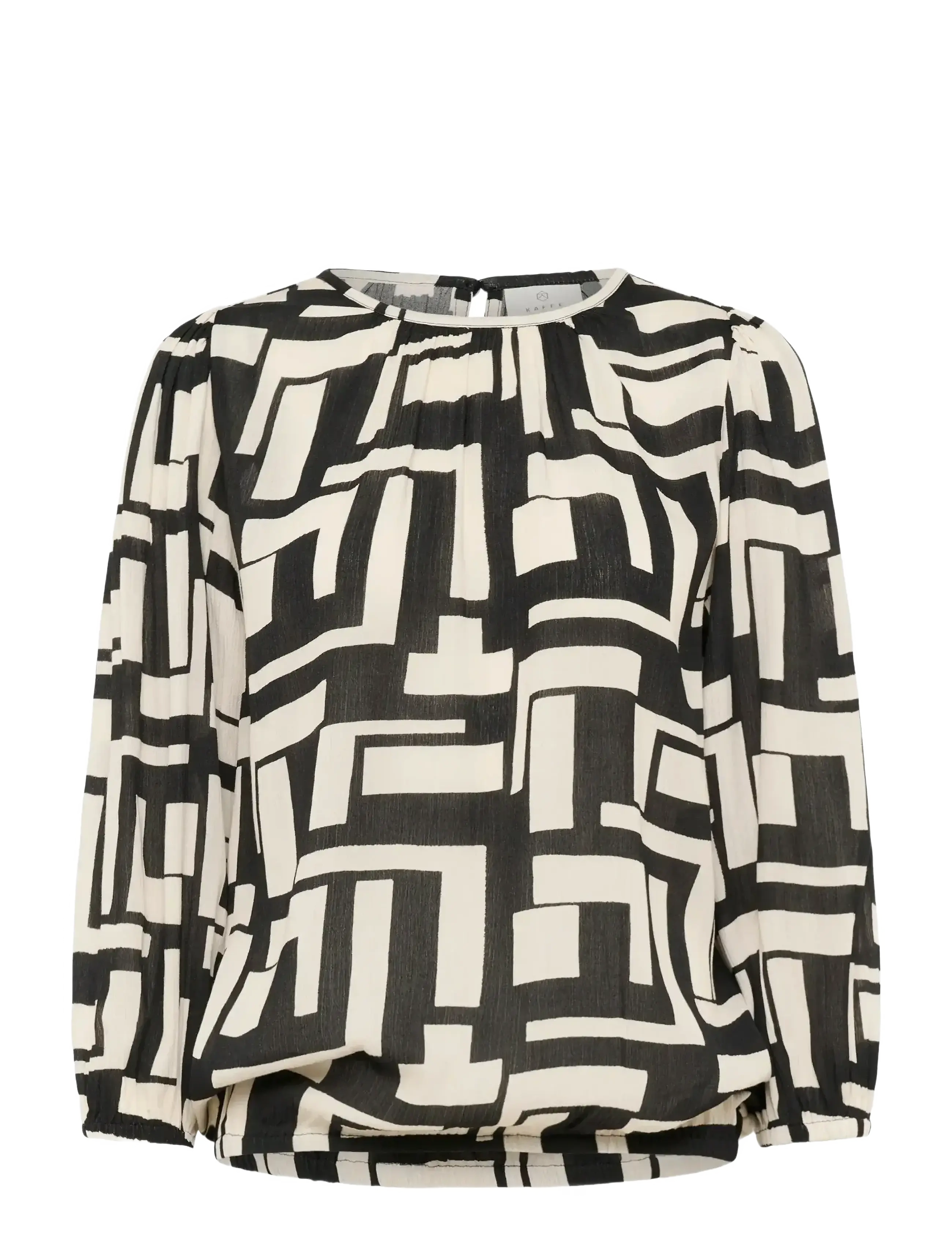 Kaffe - KAlorina Amber Blouse - pikkade varrukatega pluusid - black/white graphic - 1