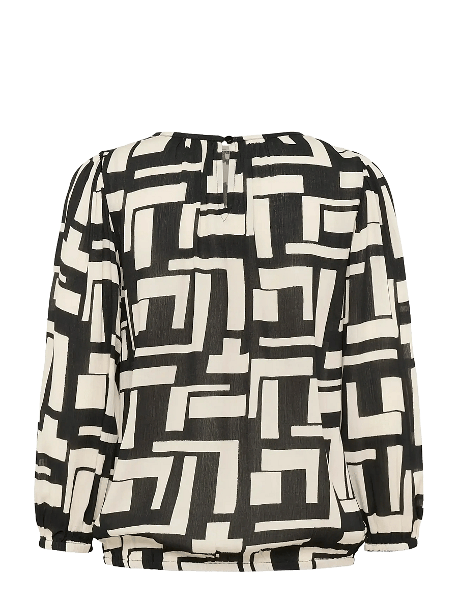 Kaffe - KAlorina Amber Blouse - pikkade varrukatega pluusid - black/white graphic - 2