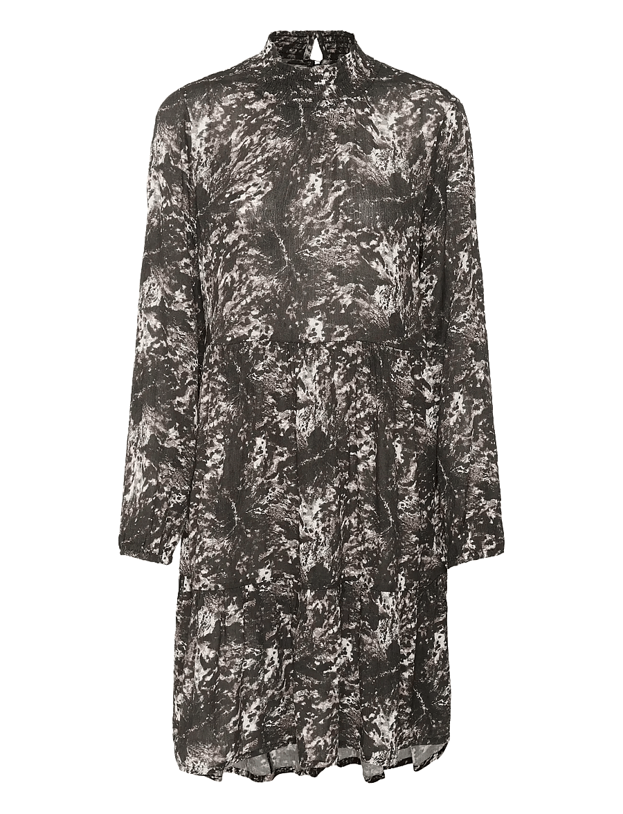 Kaffe - KAlinda Amber Dress - short dresses - black/grey abstract graphic - 1