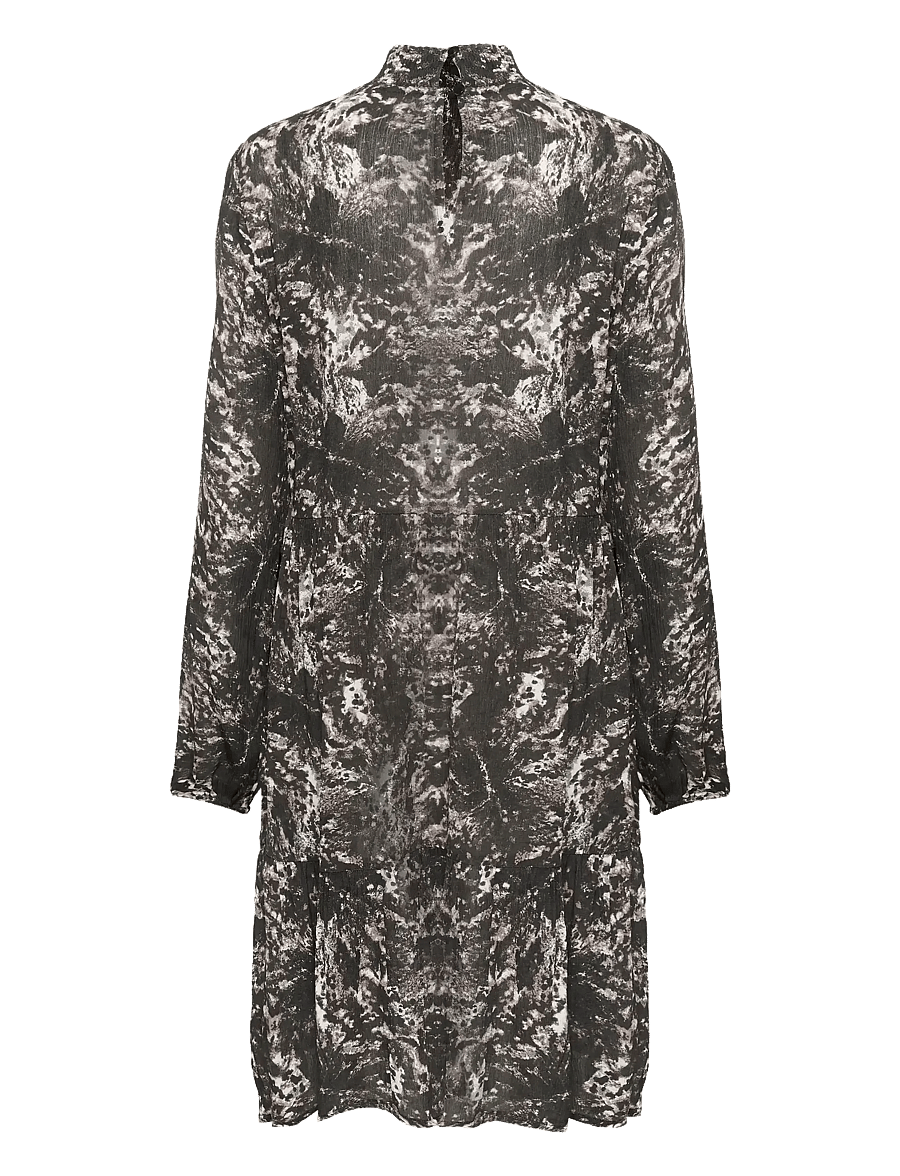 Kaffe - KAlinda Amber Dress - short dresses - black/grey abstract graphic - 2