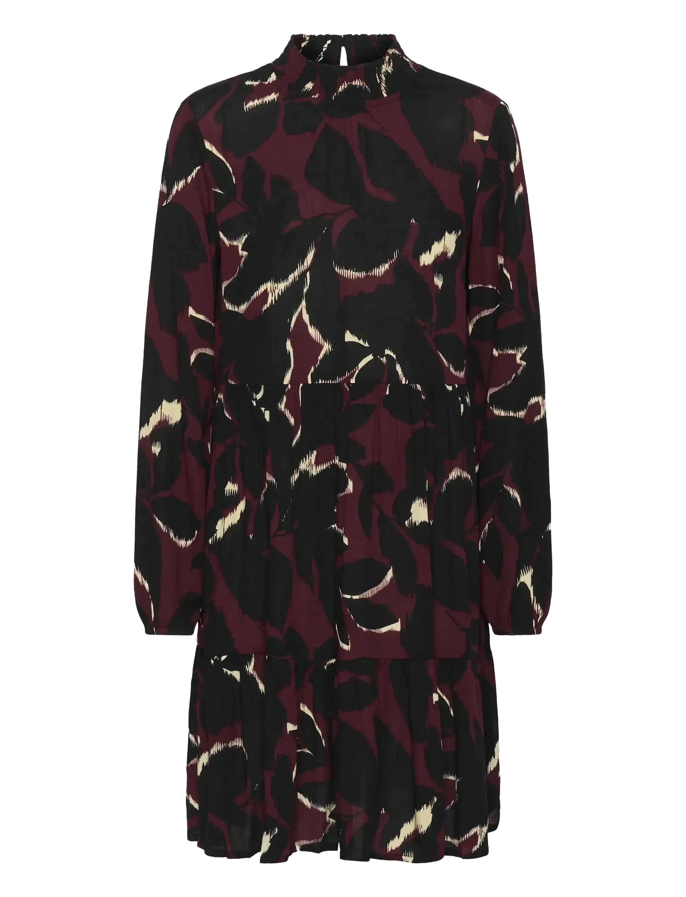 Kaffe KAlinda Amber Dress - Tøj - WINDSOR WINE/BLACK FLOWER / burgundy