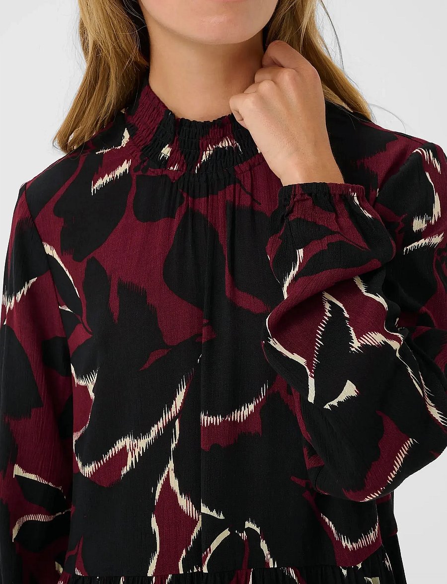 Kaffe - KAlinda Amber Dress - Īsas kleitas - windsor wine/black flower - 5