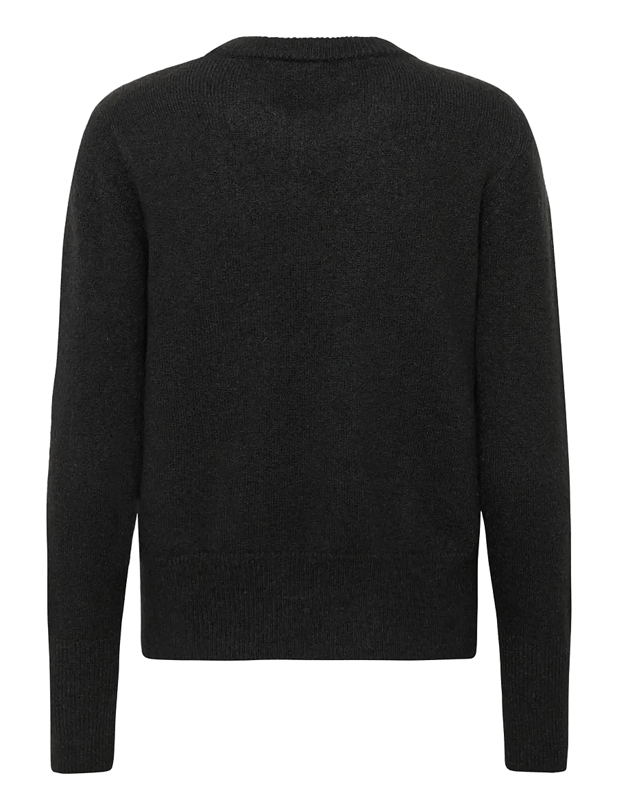 Kaffe - KAniel Crew Neck Pullover - stickade tröjor - black deep - 1