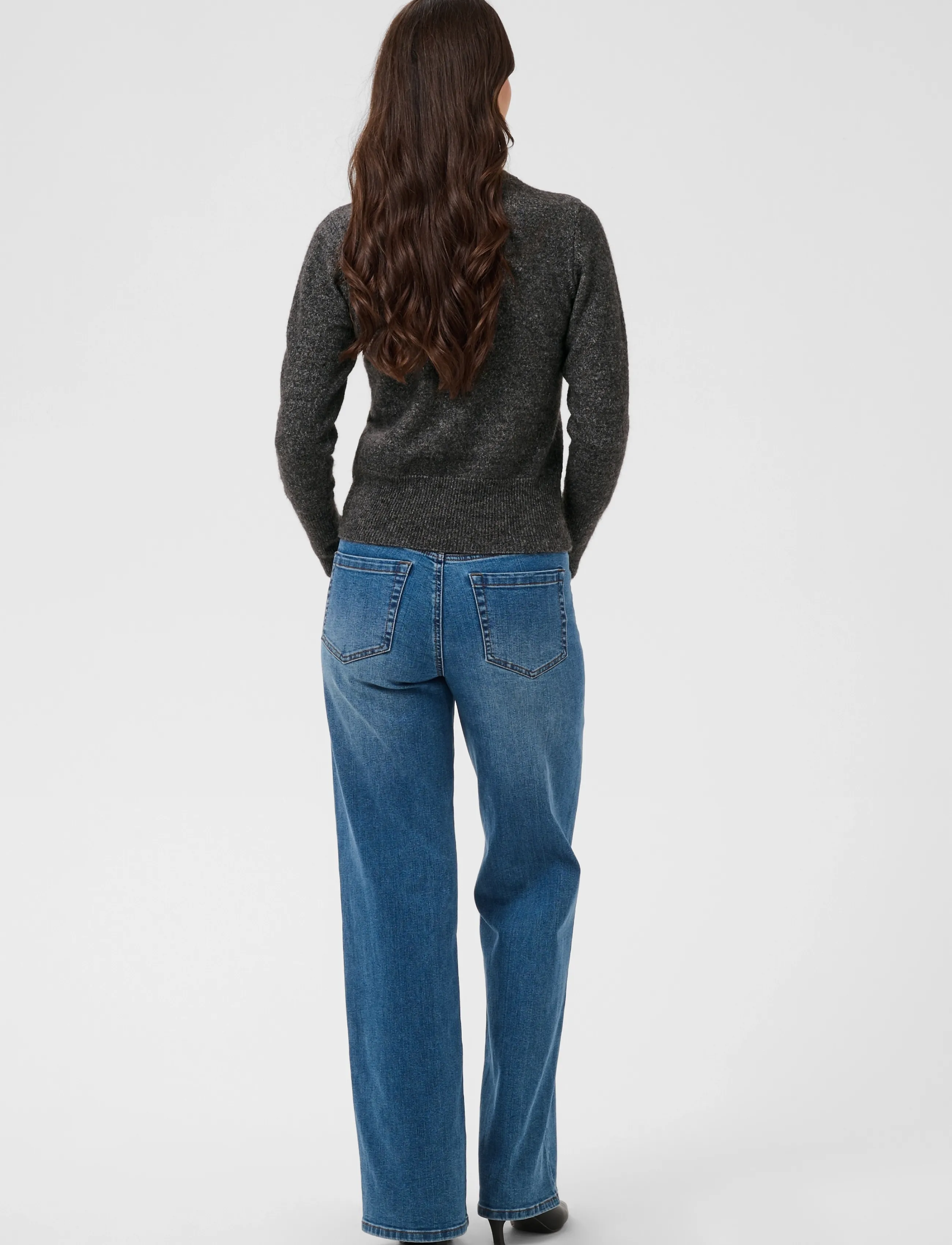 Kaffe - KAniel Crew Neck Pullover - jumpers - dark grey melange - 4