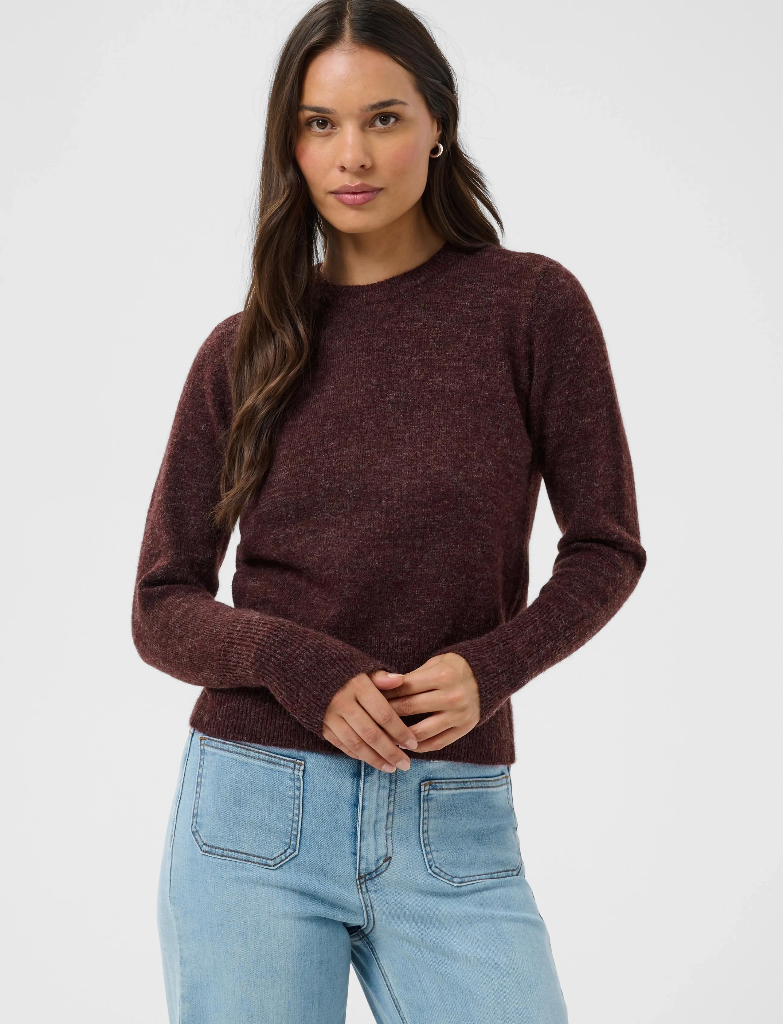 Kaffe - KAniel Crew Neck Pullover - jumpers - fudge melange - 2