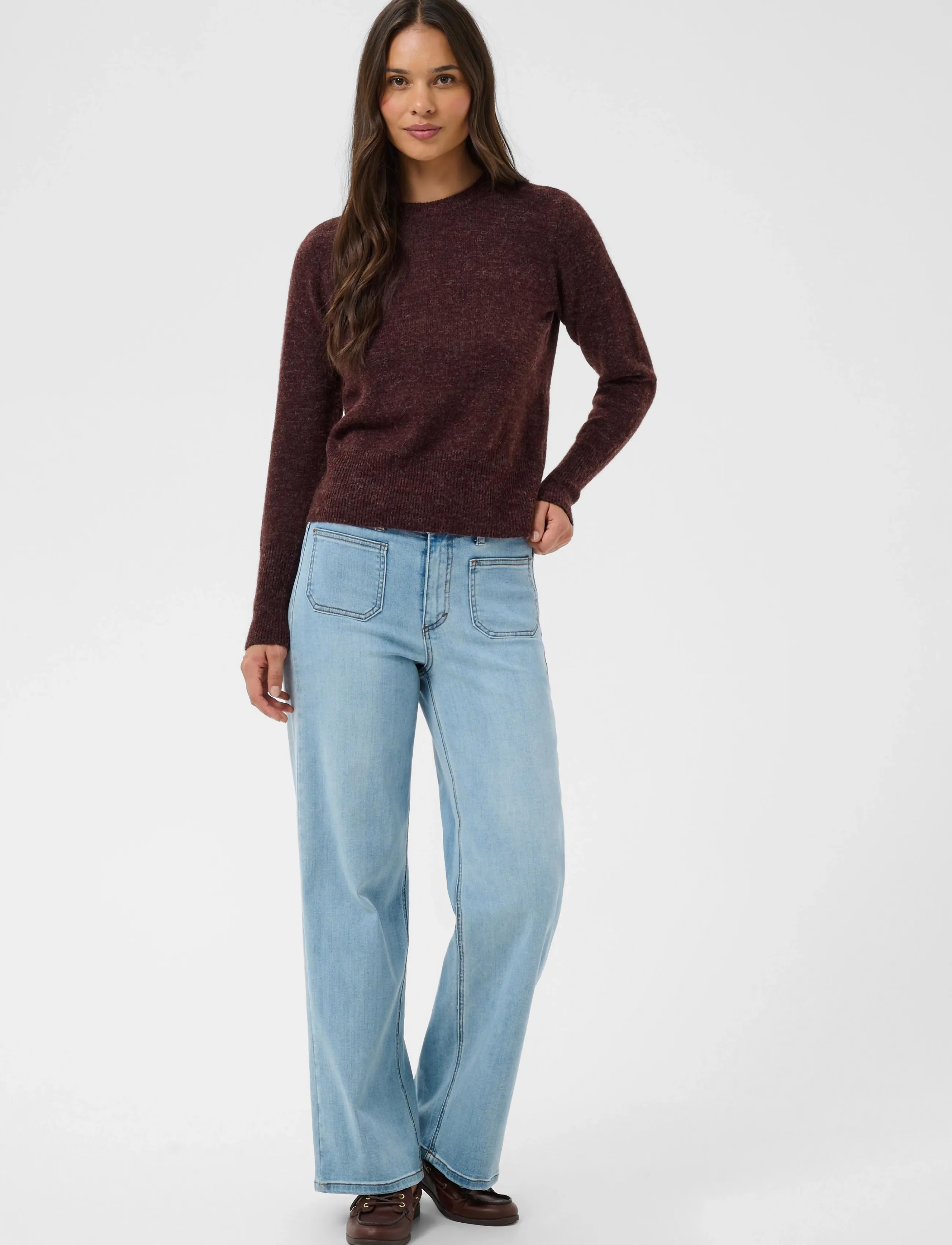 Kaffe - KAniel Crew Neck Pullover - jumpers - fudge melange - 3