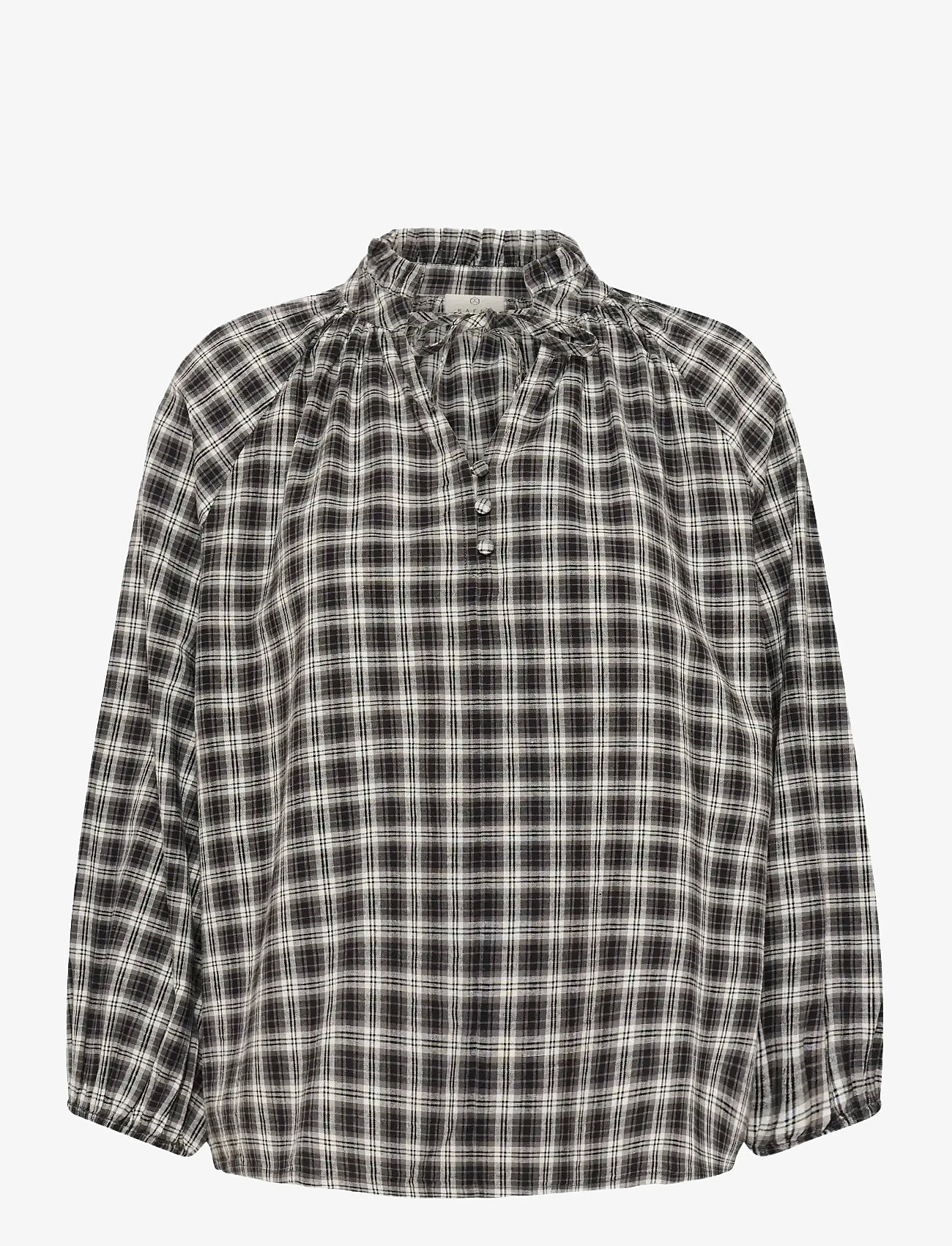 Kaffe - KAelna Blouse - langärmlige hemden - black/grey check - 0
