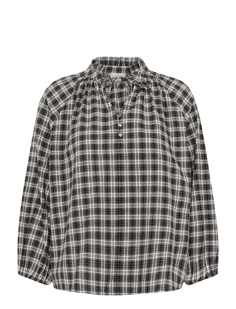 Kaffe - KAelna Blouse - langärmlige hemden - black/grey check - 1