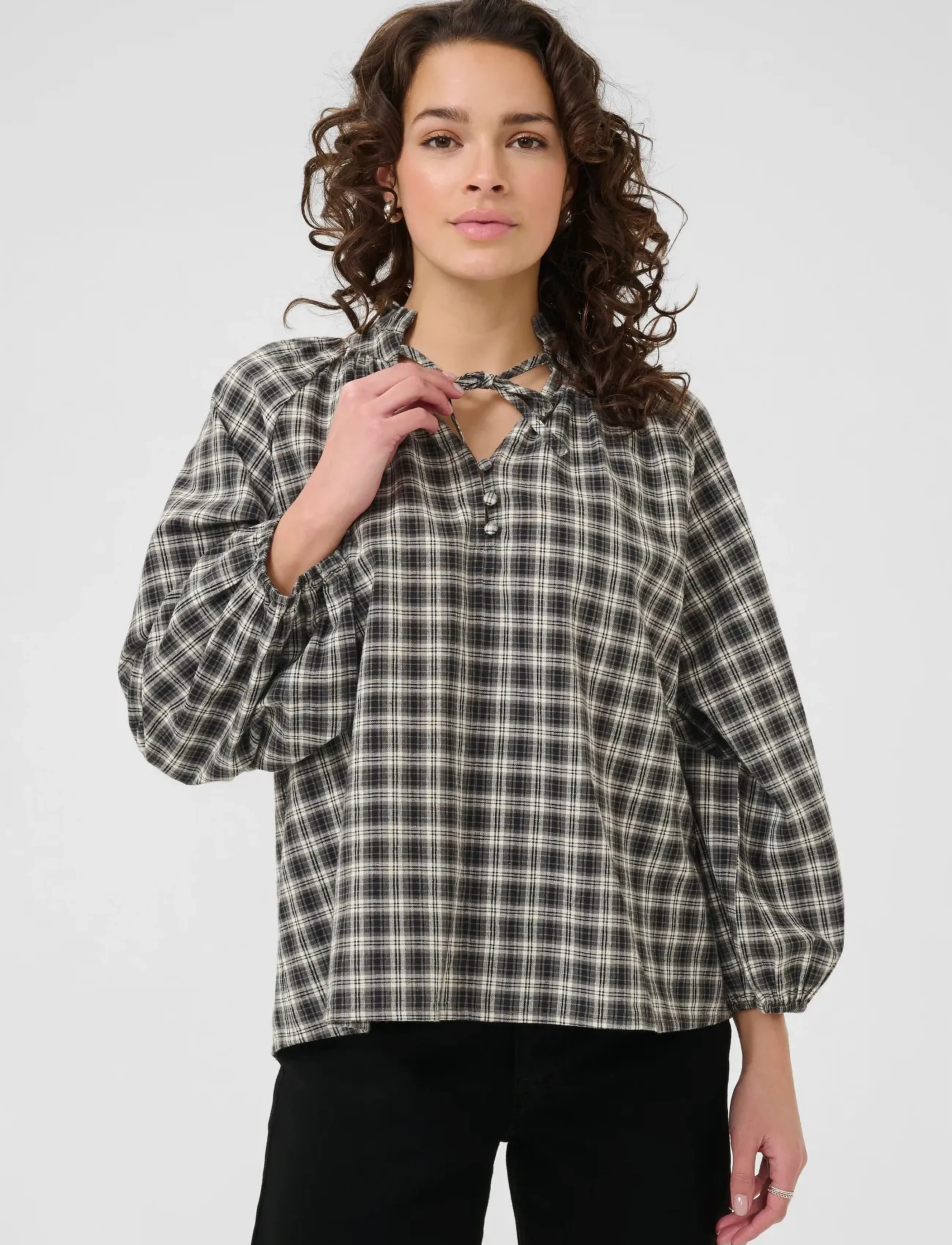 Kaffe Kaelna Blouse, 40, Brown, Skjorter > Langærmede, Dame