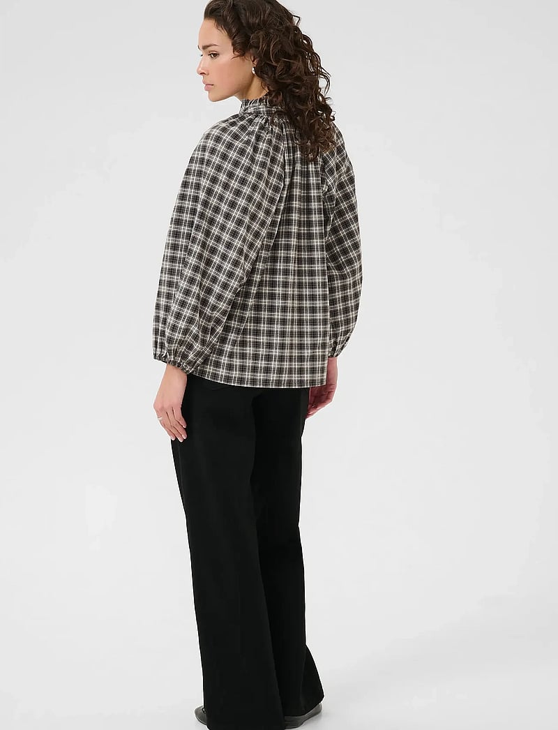 Kaffe - KAelna Blouse - langärmlige hemden - black/grey check - 4