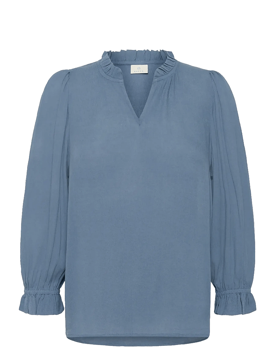 Kaffe - KAliv Amber Blouse - långärmade blusar - bering sea - 1