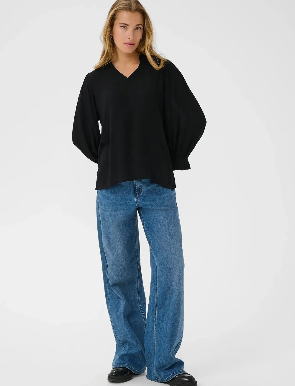 Kaffe - KAliv Amber Blouse - pikkade varrukatega pluusid - black deep - 3