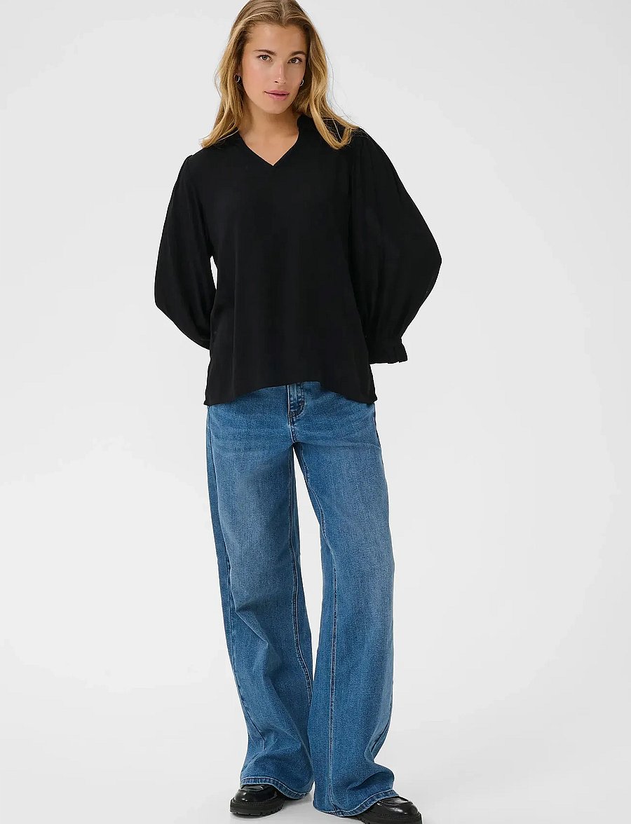 Kaffe - KAliv Amber Blouse - long sleeved blouses - black deep - 3
