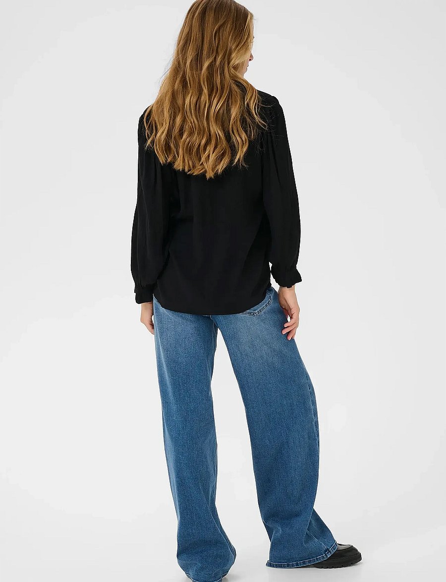 Kaffe - KAliv Amber Blouse - long sleeved blouses - black deep - 4