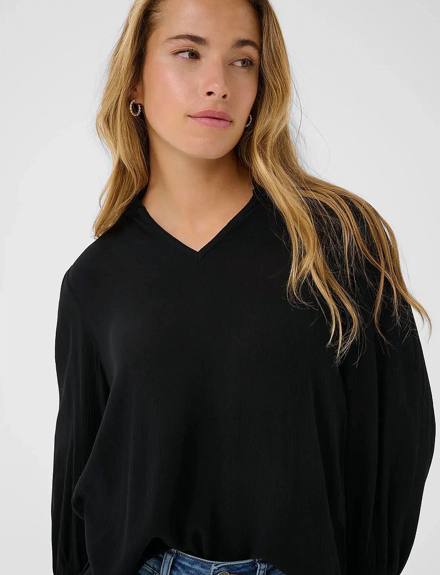 Kaffe - KAliv Amber Blouse - long sleeved blouses - black deep - 5
